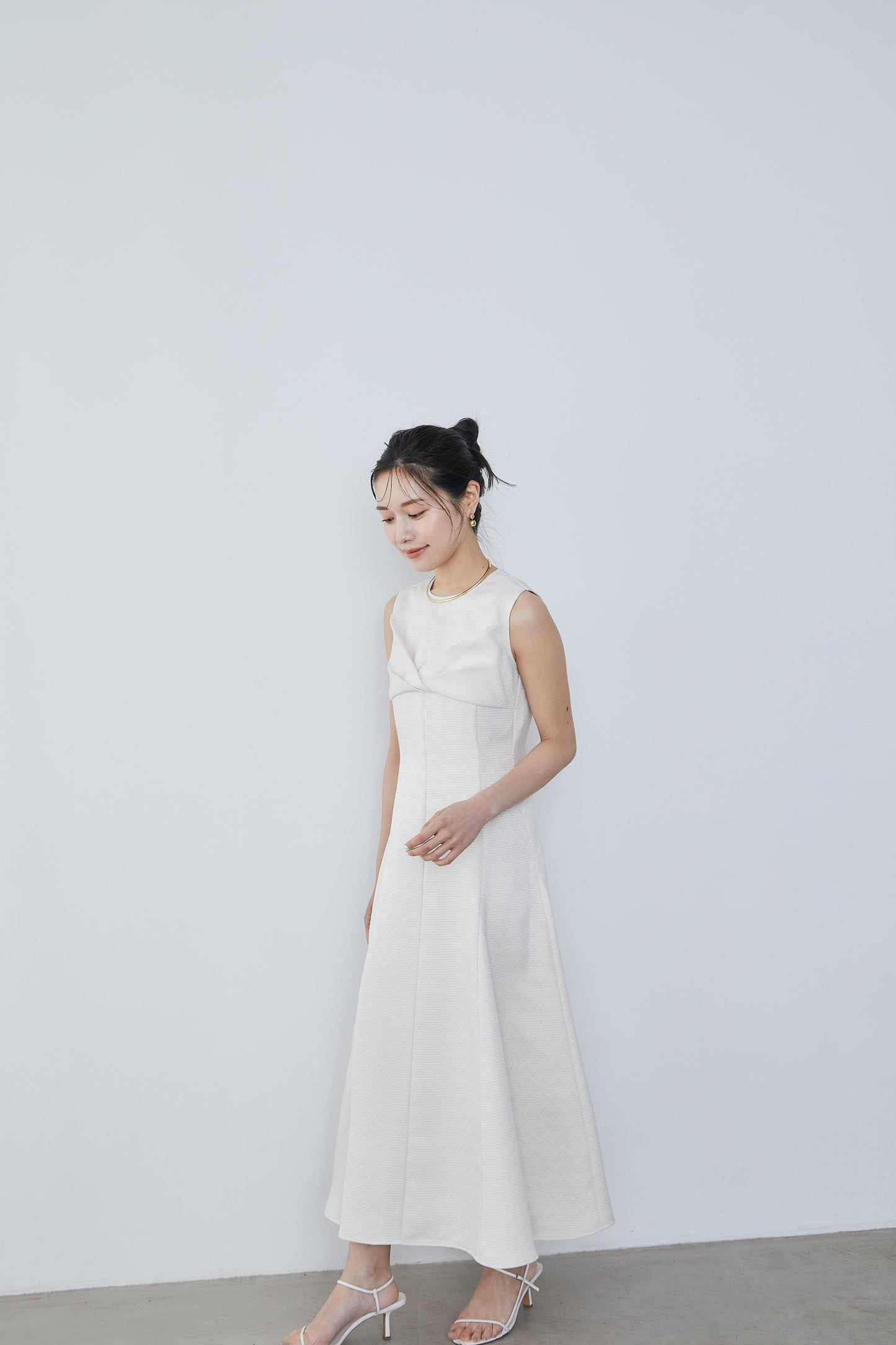 Front drape jacquard Dress