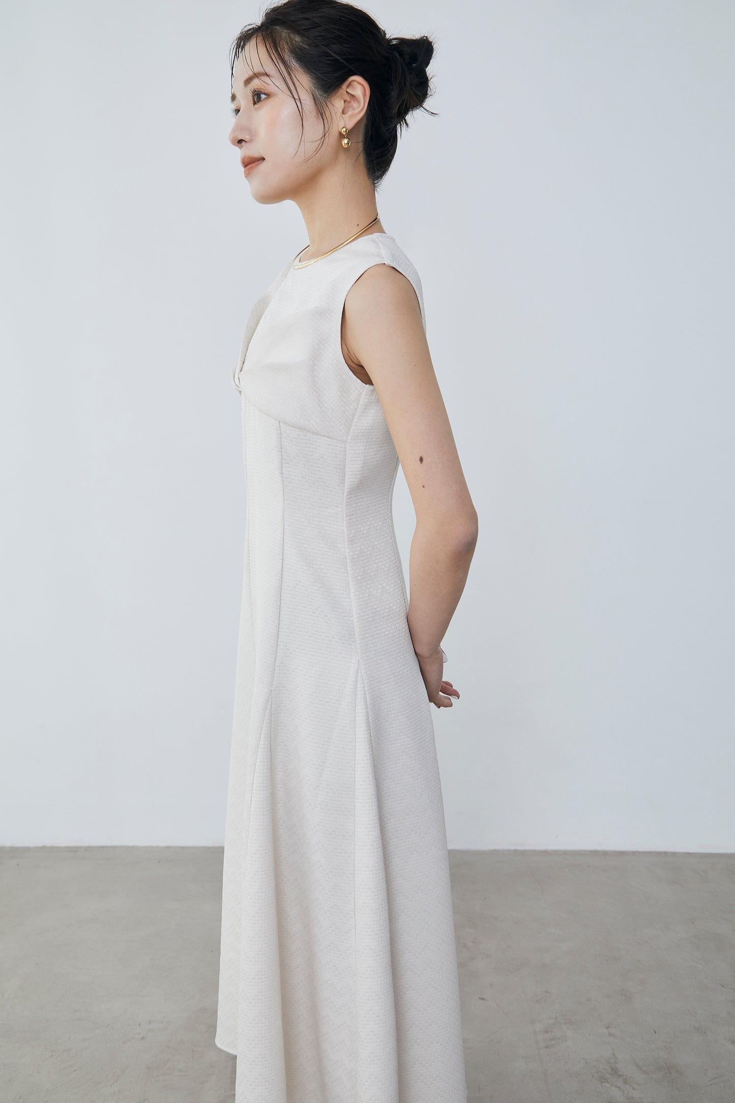 Front drape jacquard Dress