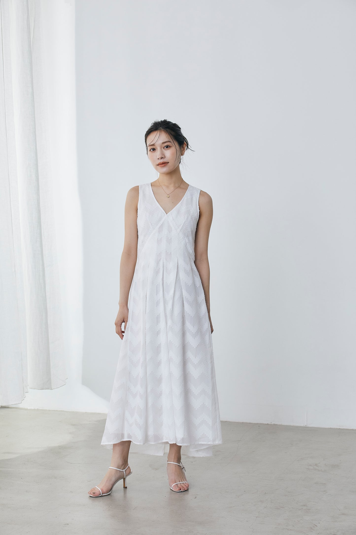 Cut jacquard sheer Dress
