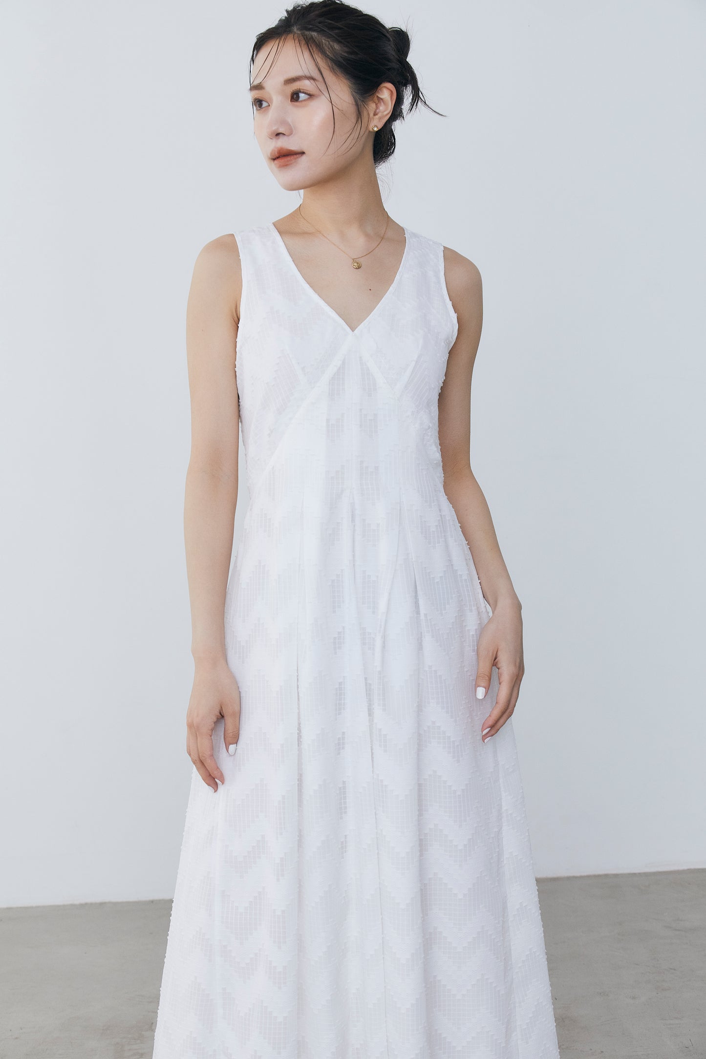 Cut jacquard sheer Dress