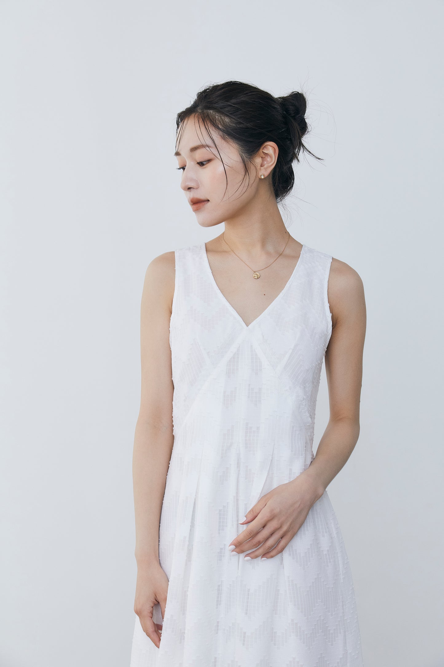 Cut jacquard sheer Dress