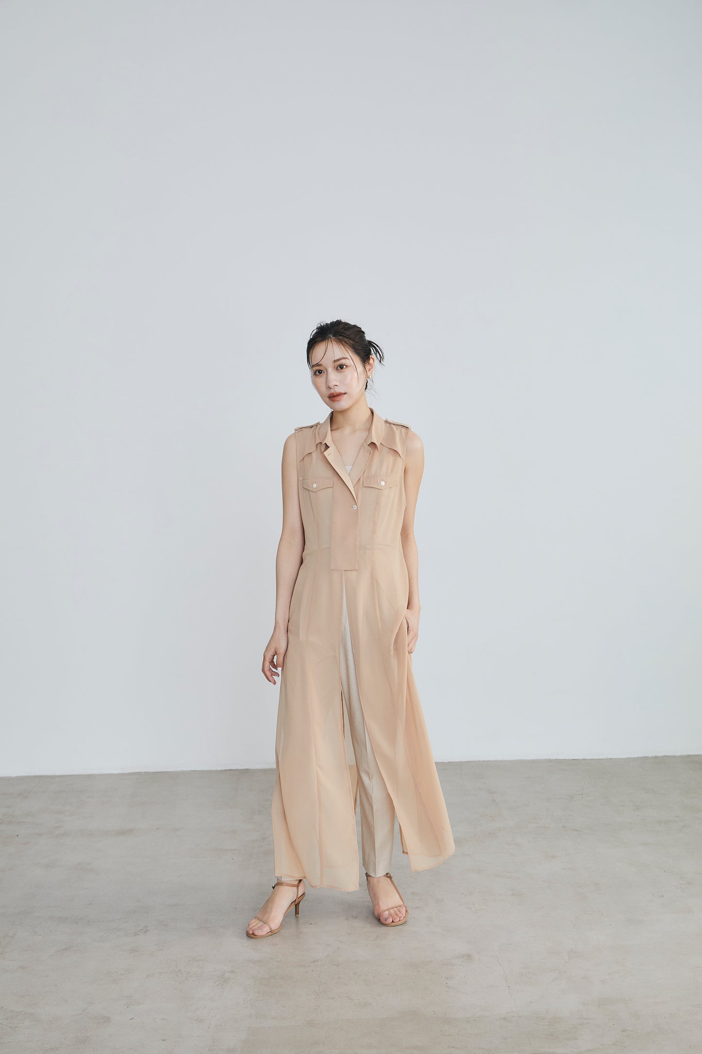 Sheer trench Long gilet