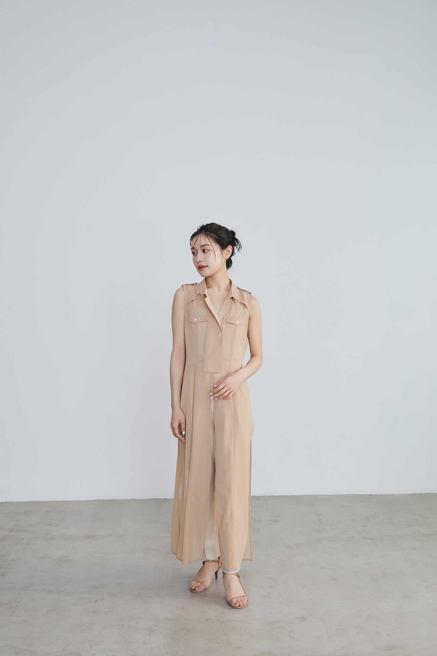Sheer trench Long gilet