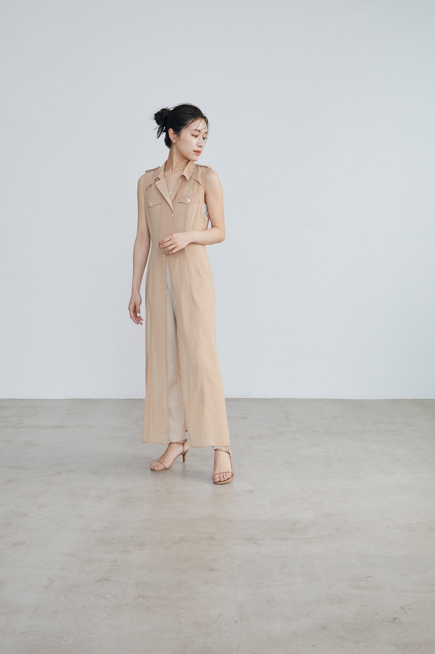 Sheer trench Long gilet