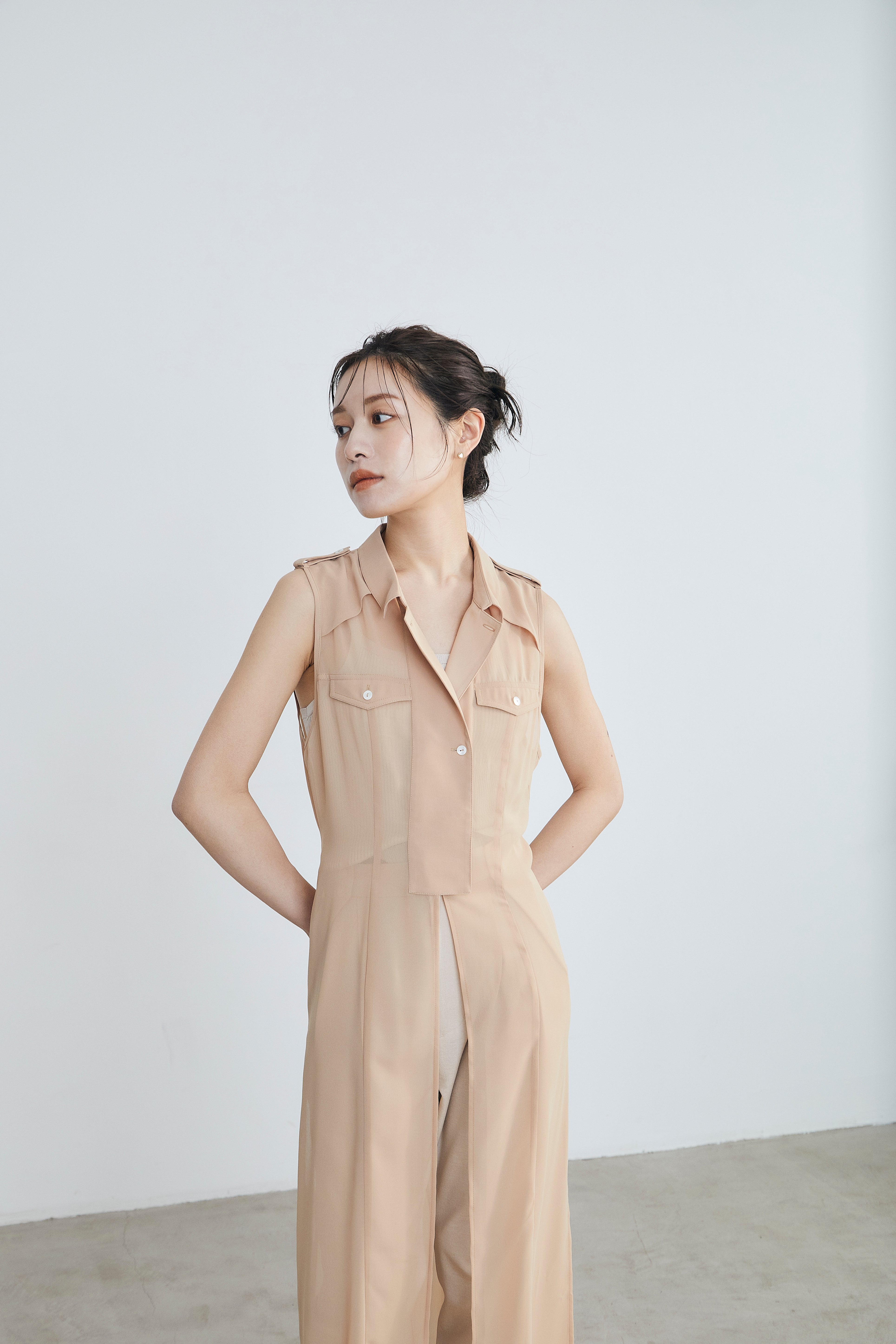 Sheer trench Long gilet