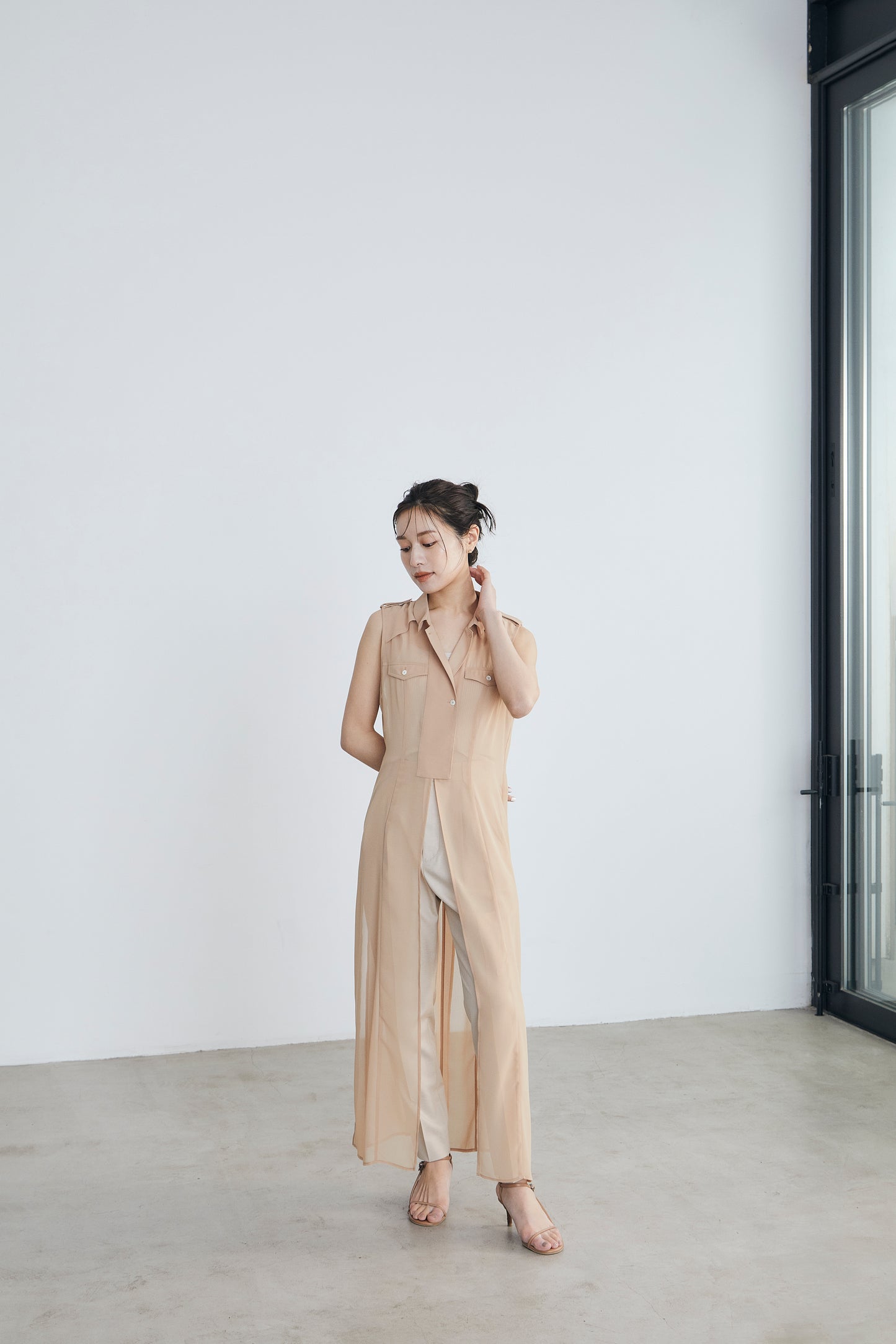 Sheer trench Long gilet