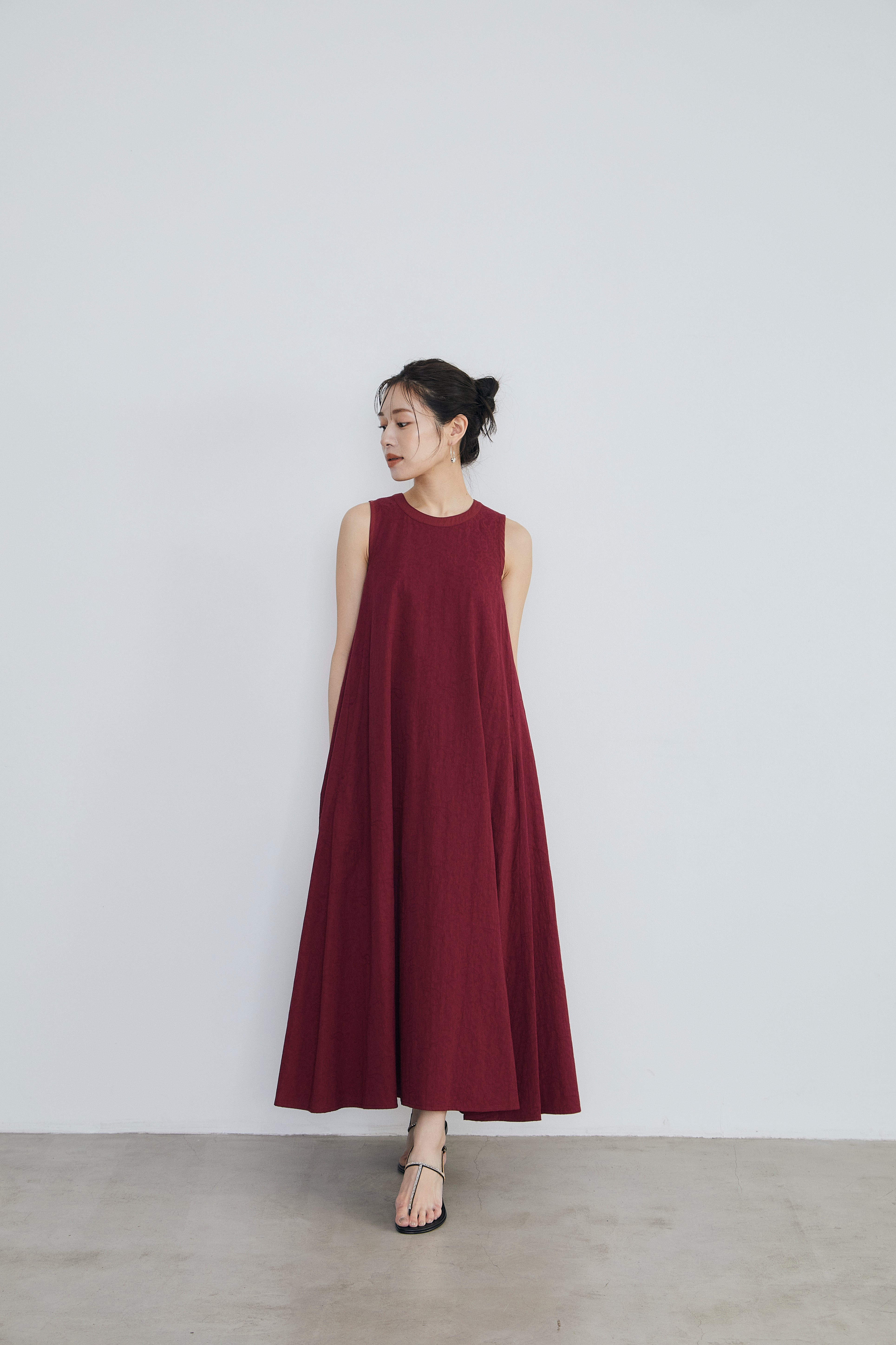Paisley jacquard piping Dress