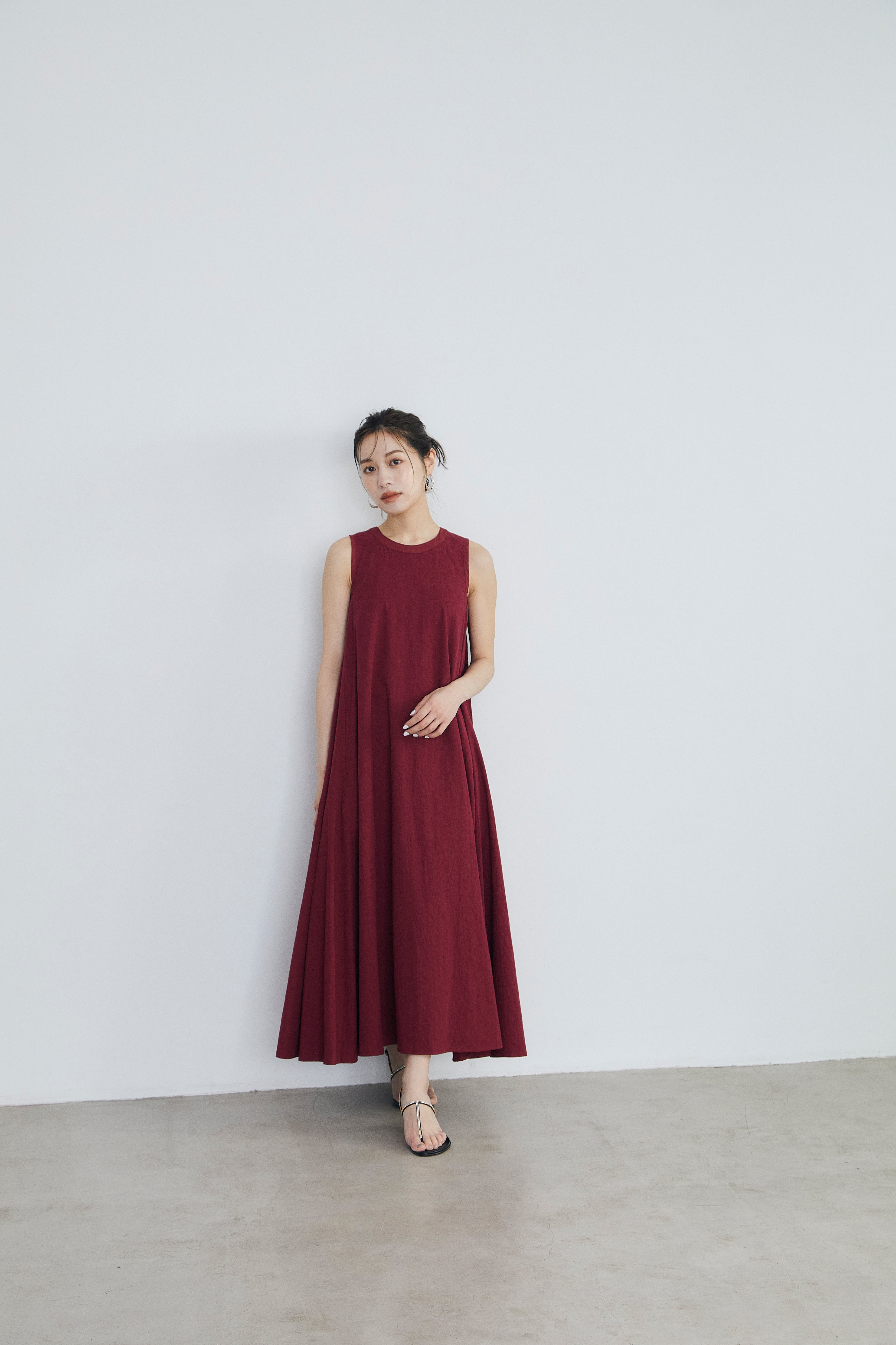 Paisley jacquard piping Dress