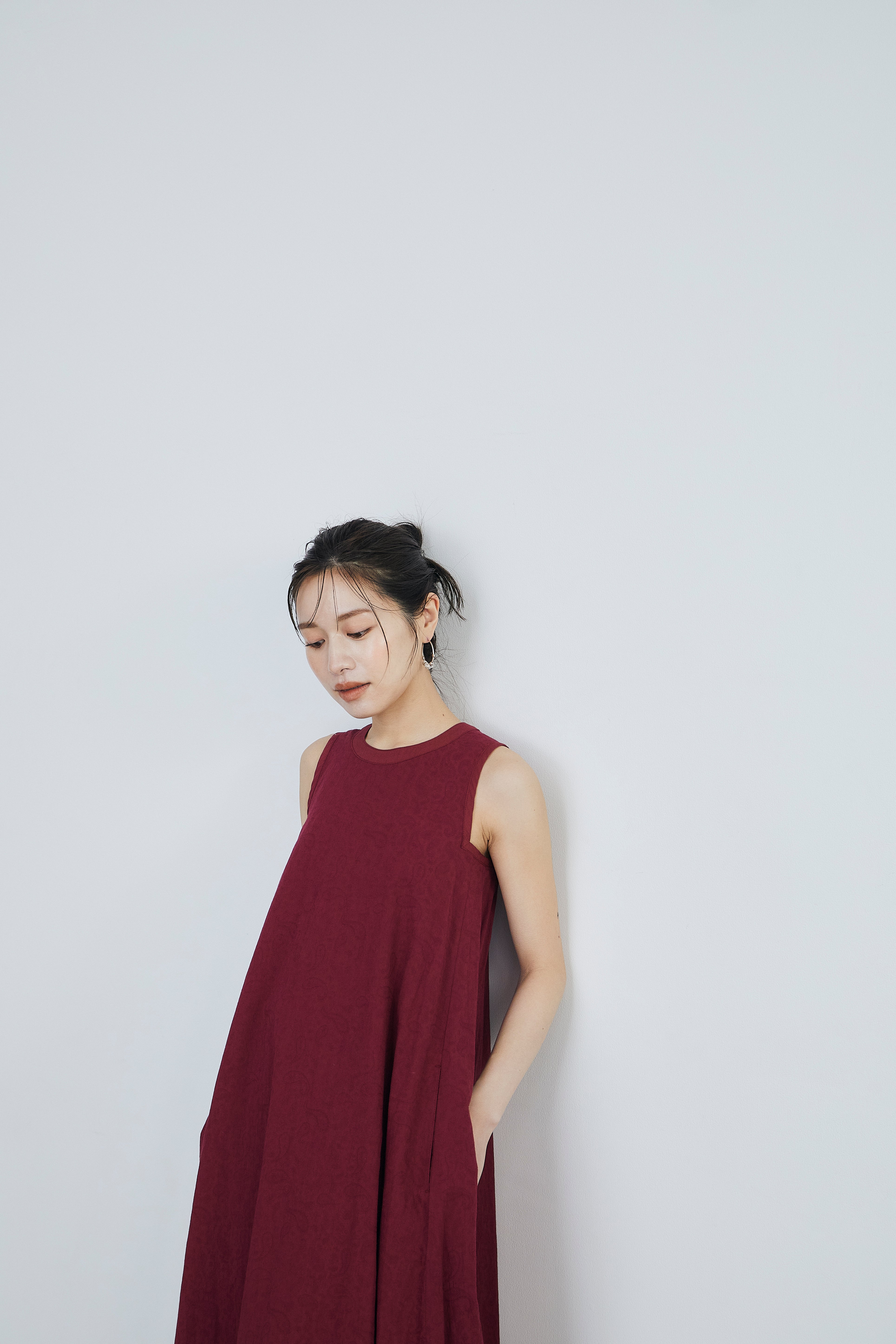 Paisley jacquard piping Dress