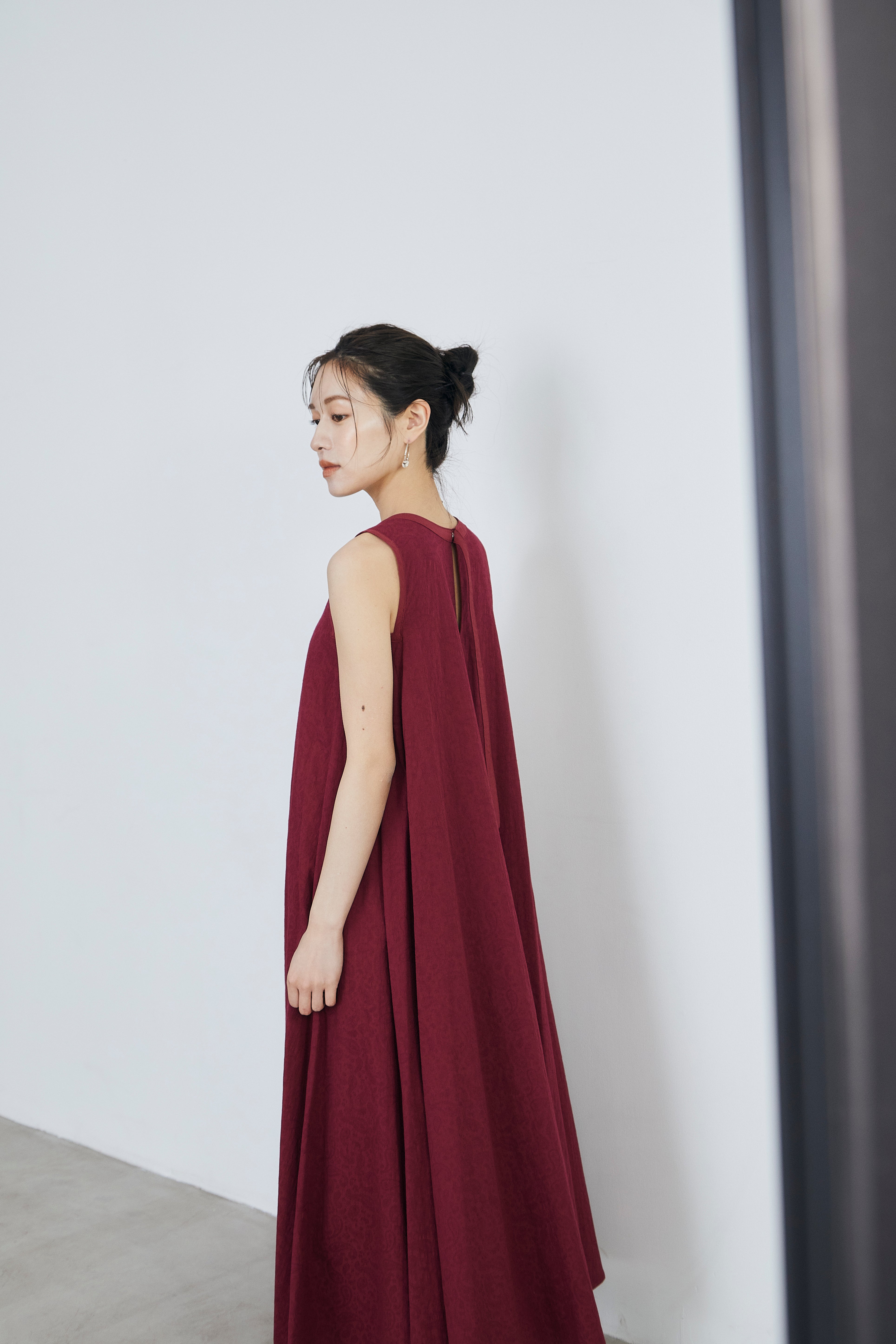 Paisley jacquard piping Dress