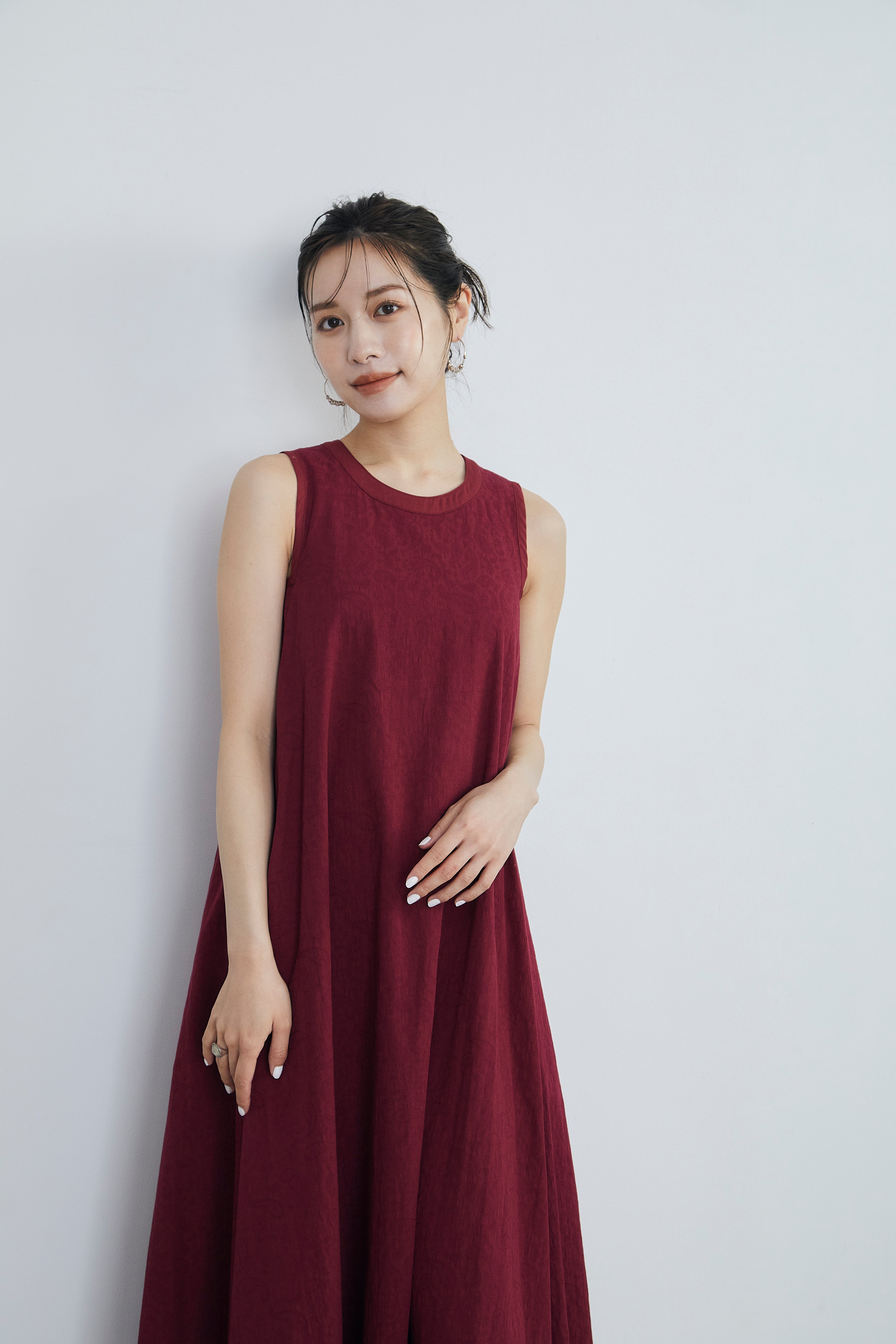 Paisley jacquard piping Dress