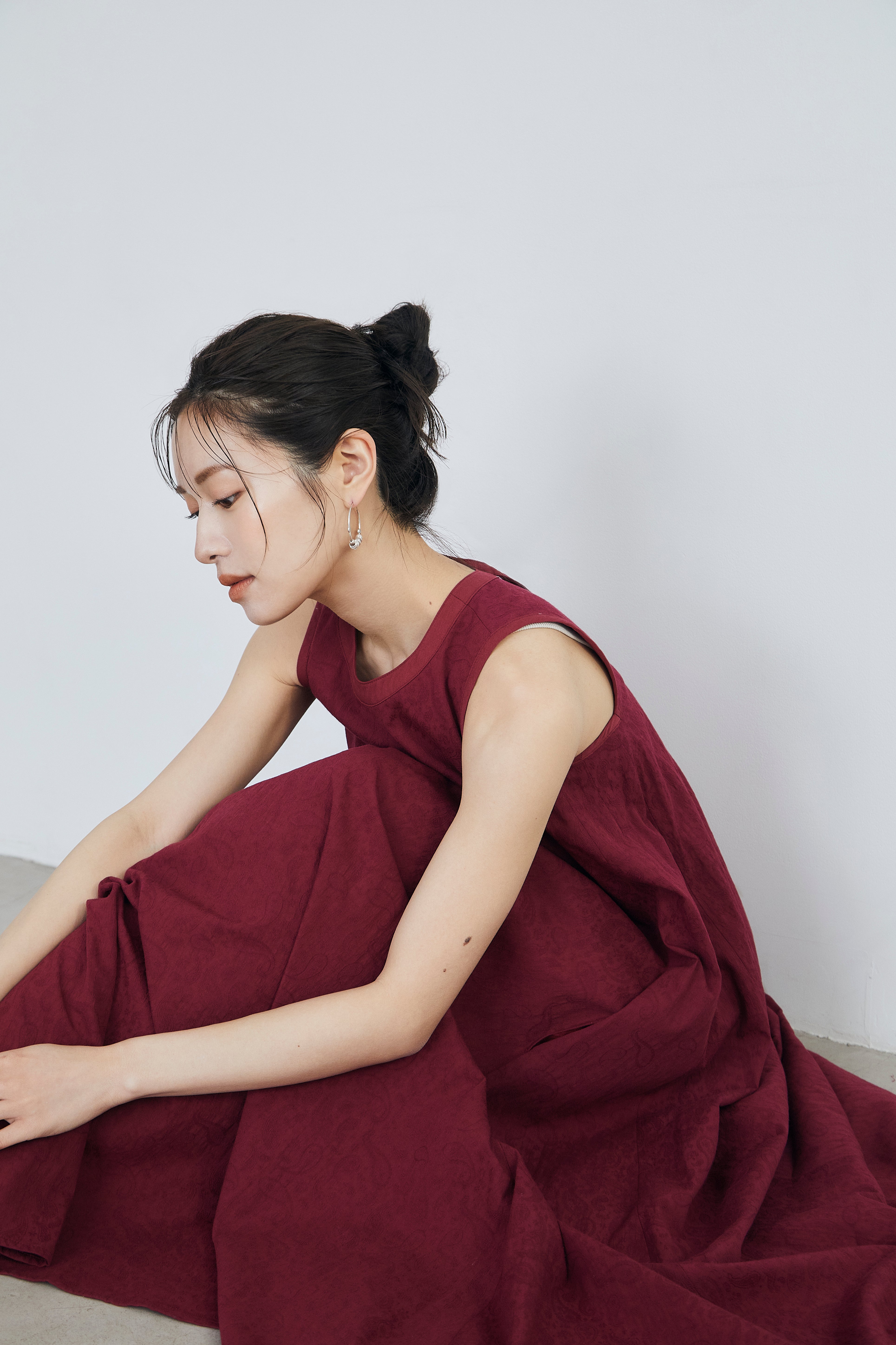 Paisley jacquard piping Dress