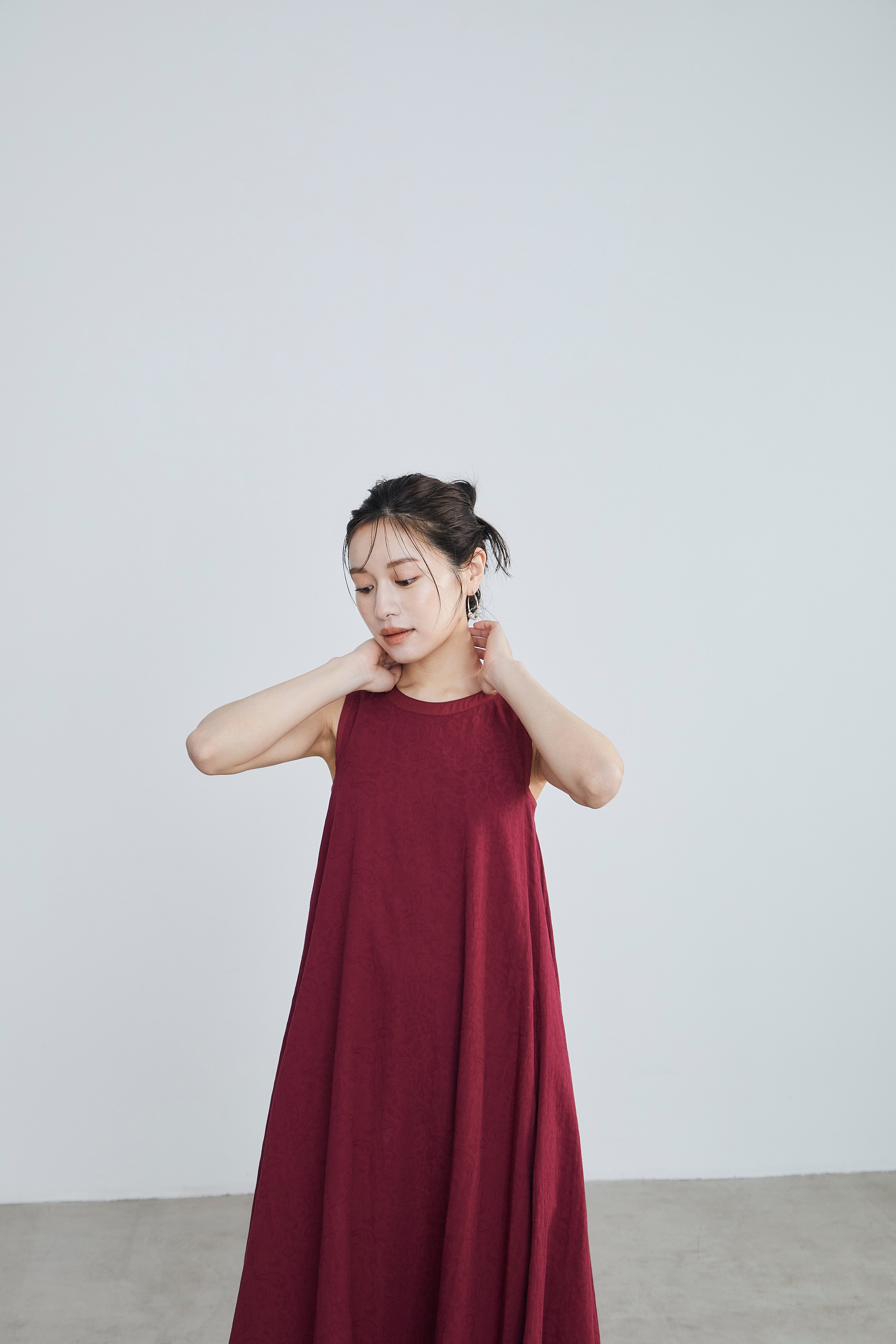 Paisley jacquard piping Dress