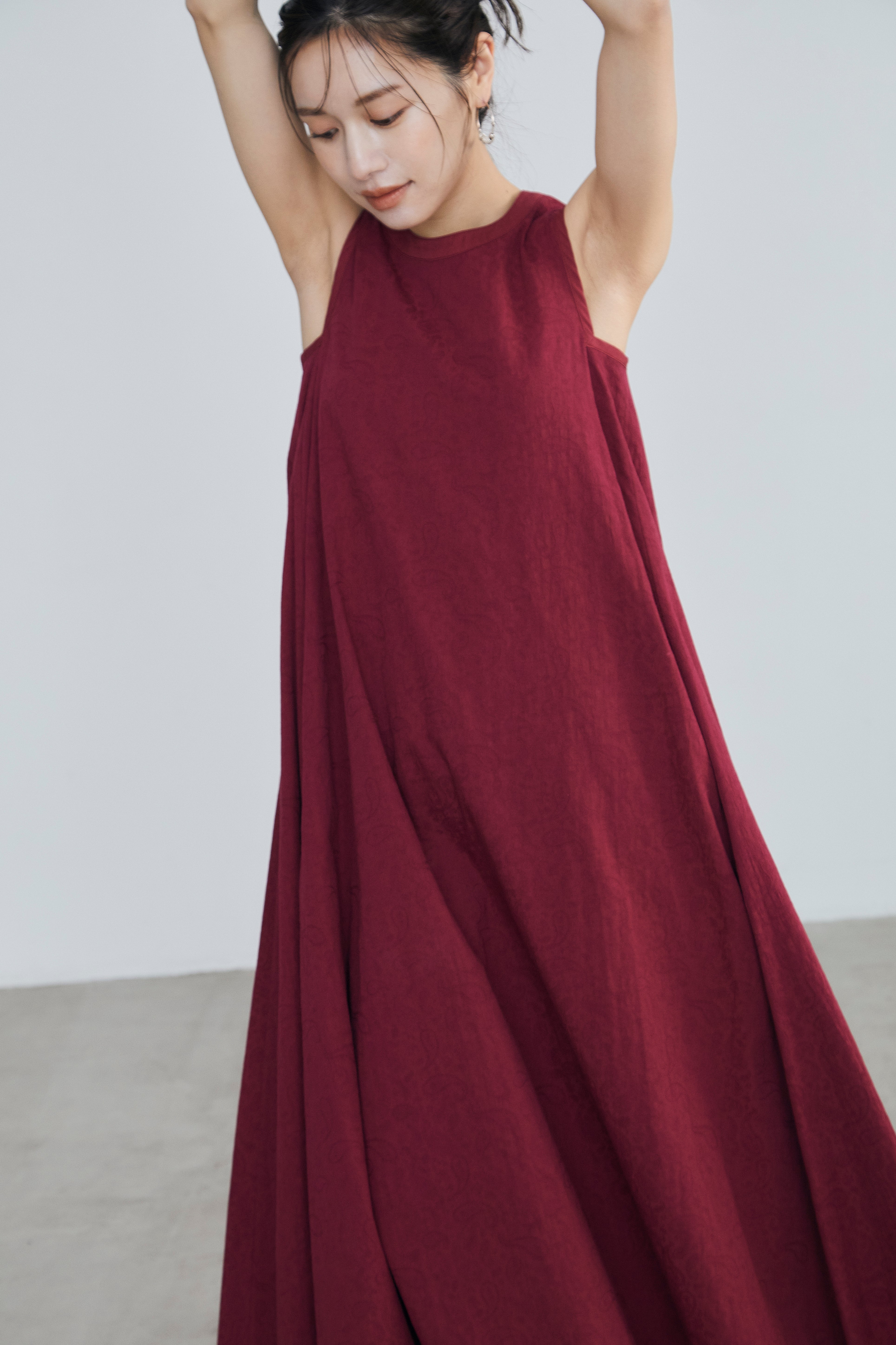Paisley jacquard piping Dress