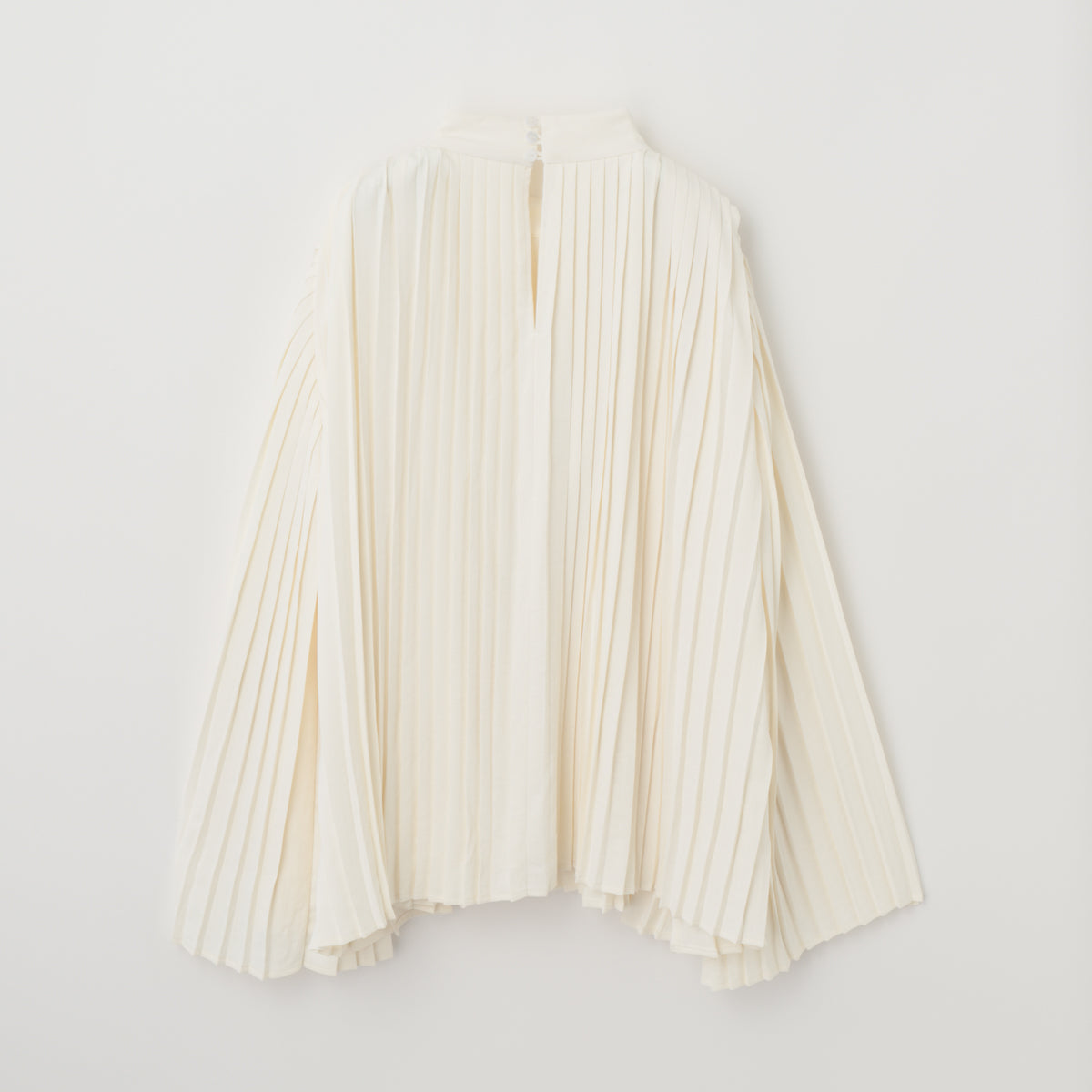 Powder Satin Pleats Cape Blouse