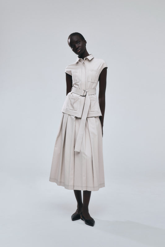 Wide Pleats Skirt