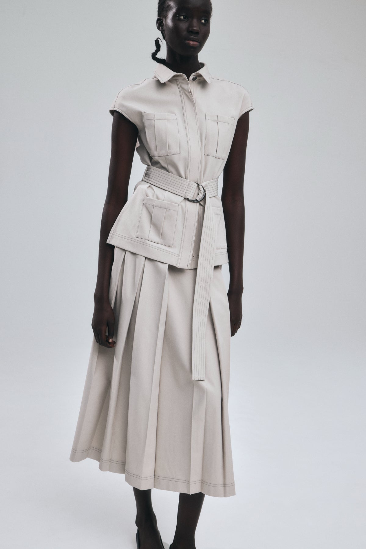 Wide Pleats Skirt