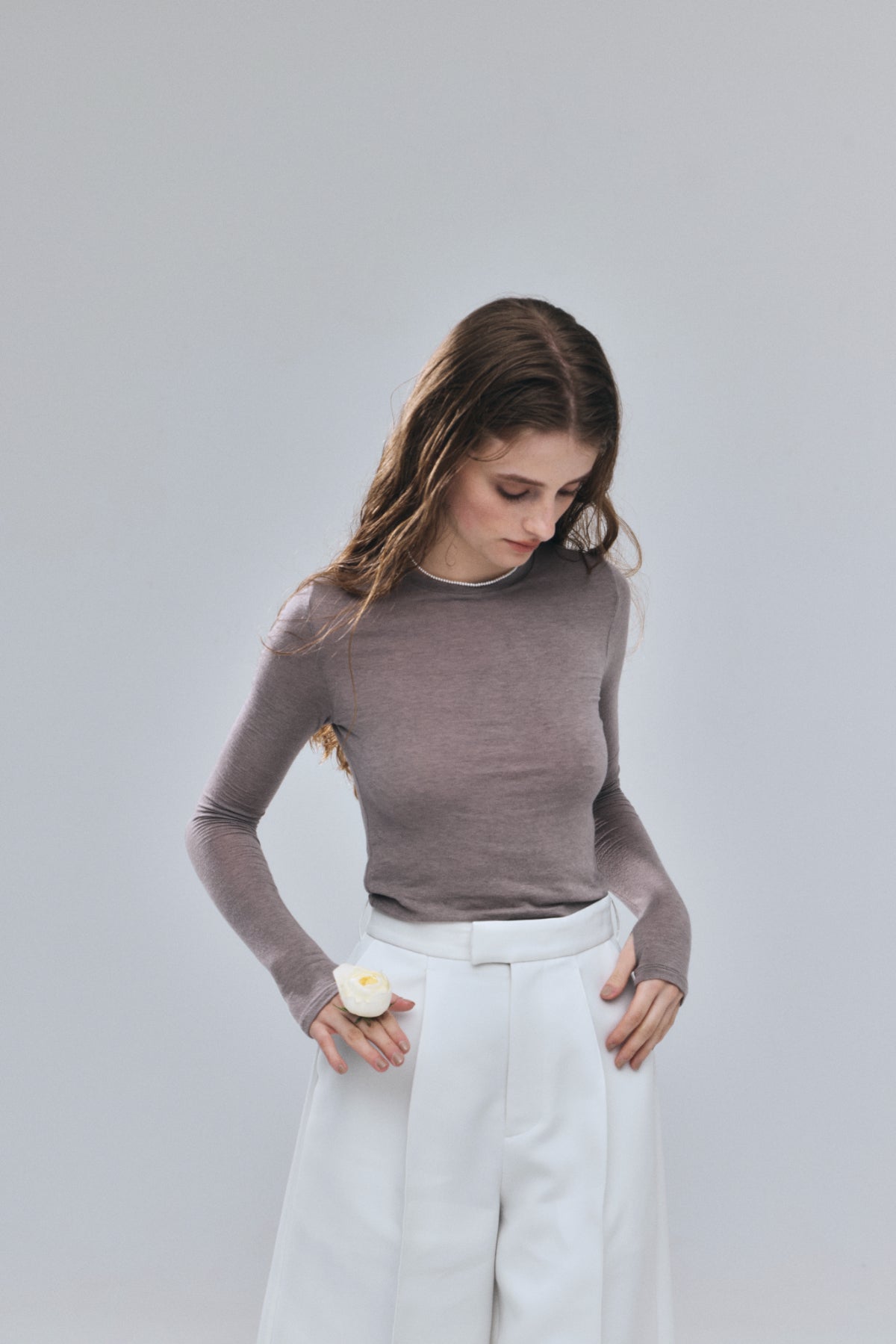 Crew neck Sheer Tops