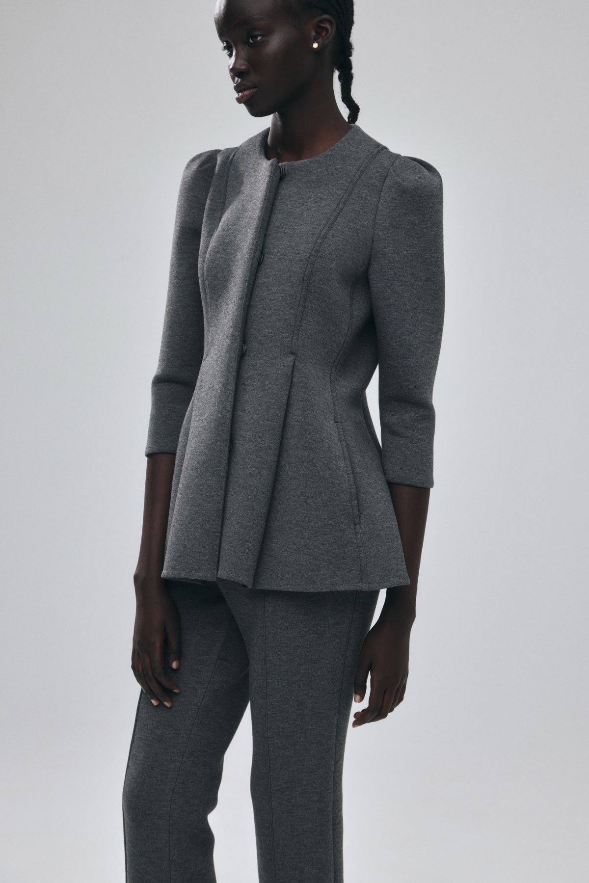 Double Knit Peplum Jacket
