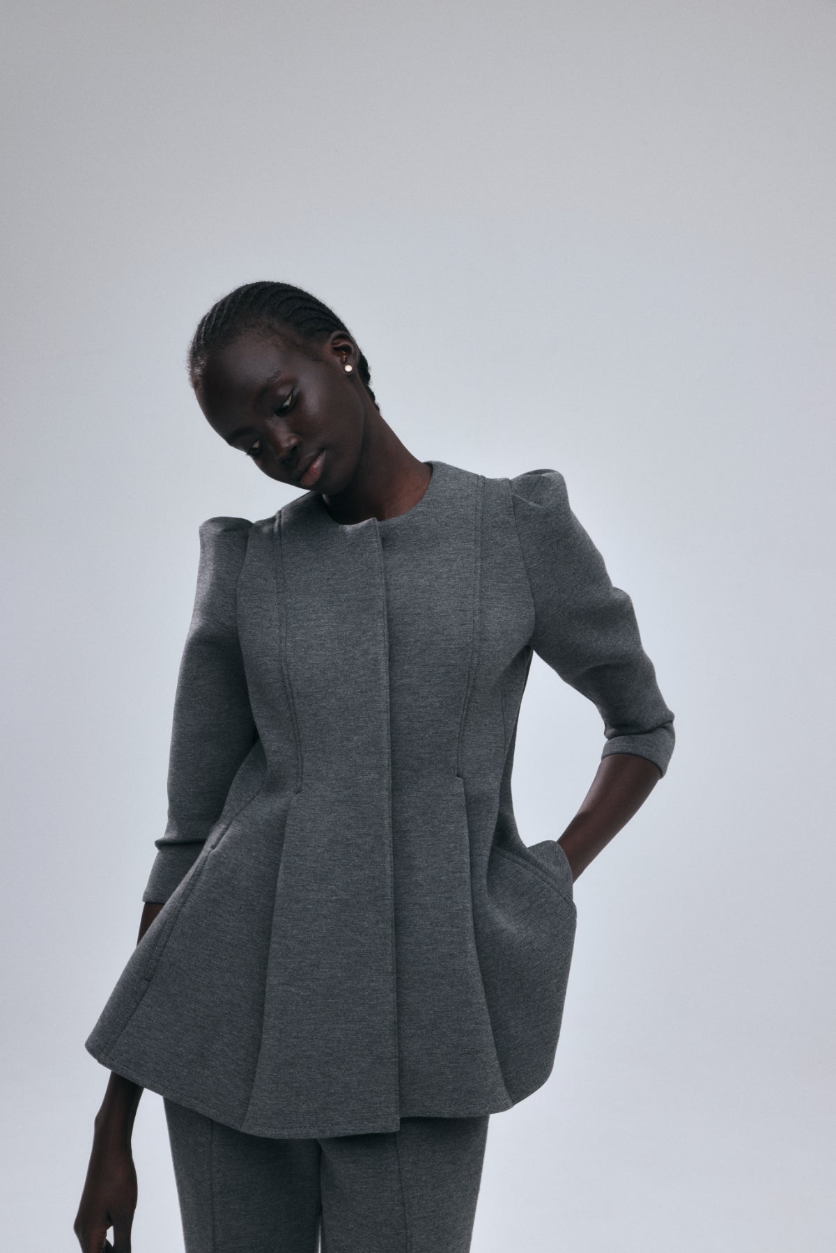Double Knit Peplum Jacket