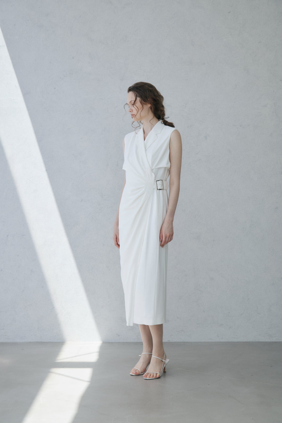 Side-buckle Drape Dress