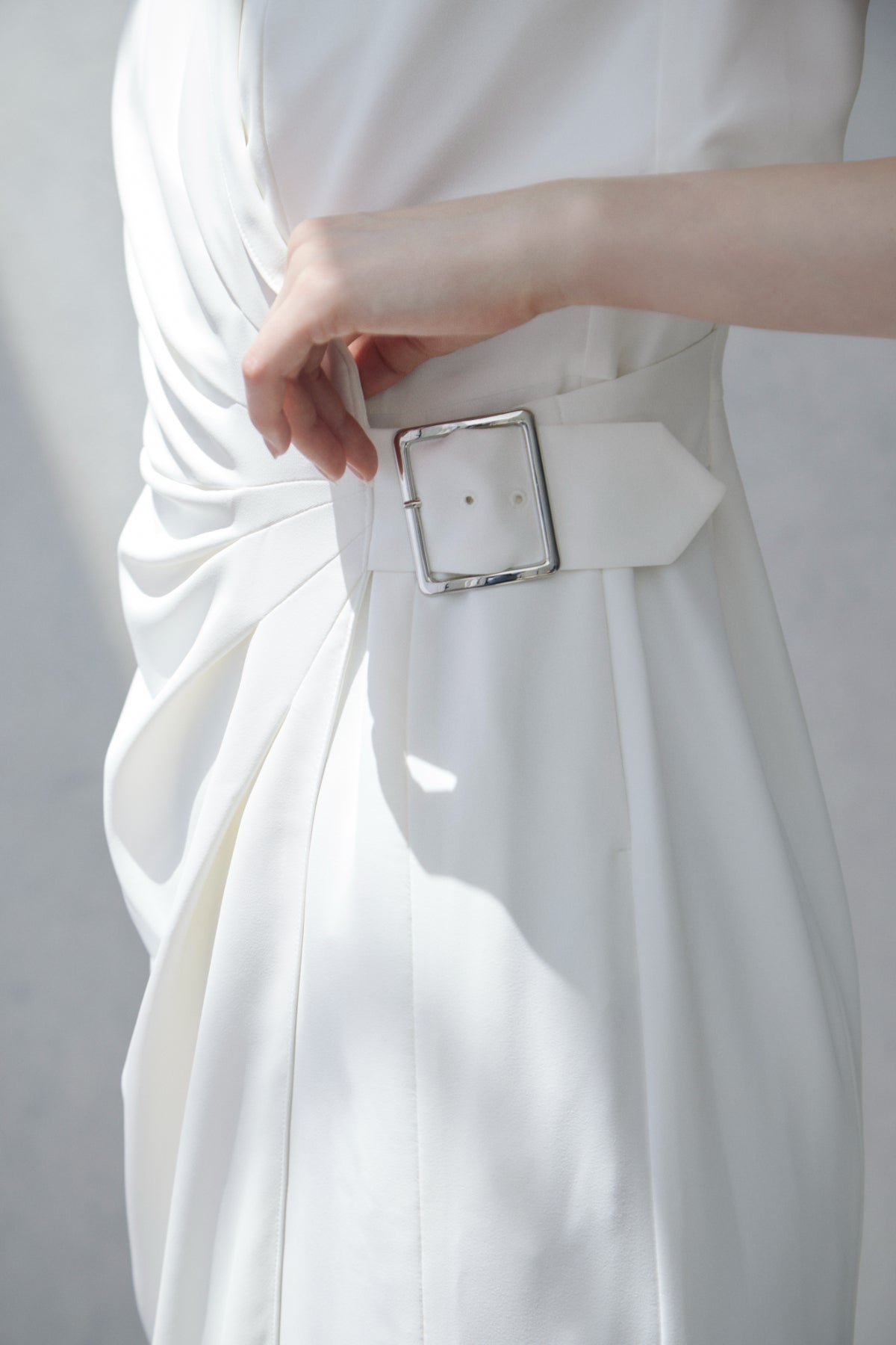 Side-buckle Drape Dress