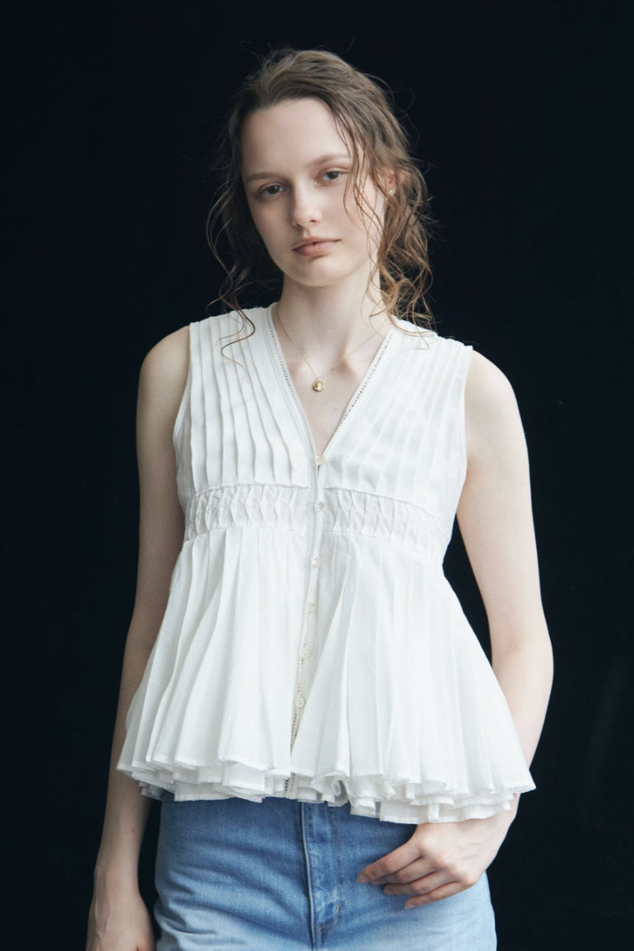 Cotton Tiered Volume Blouse
