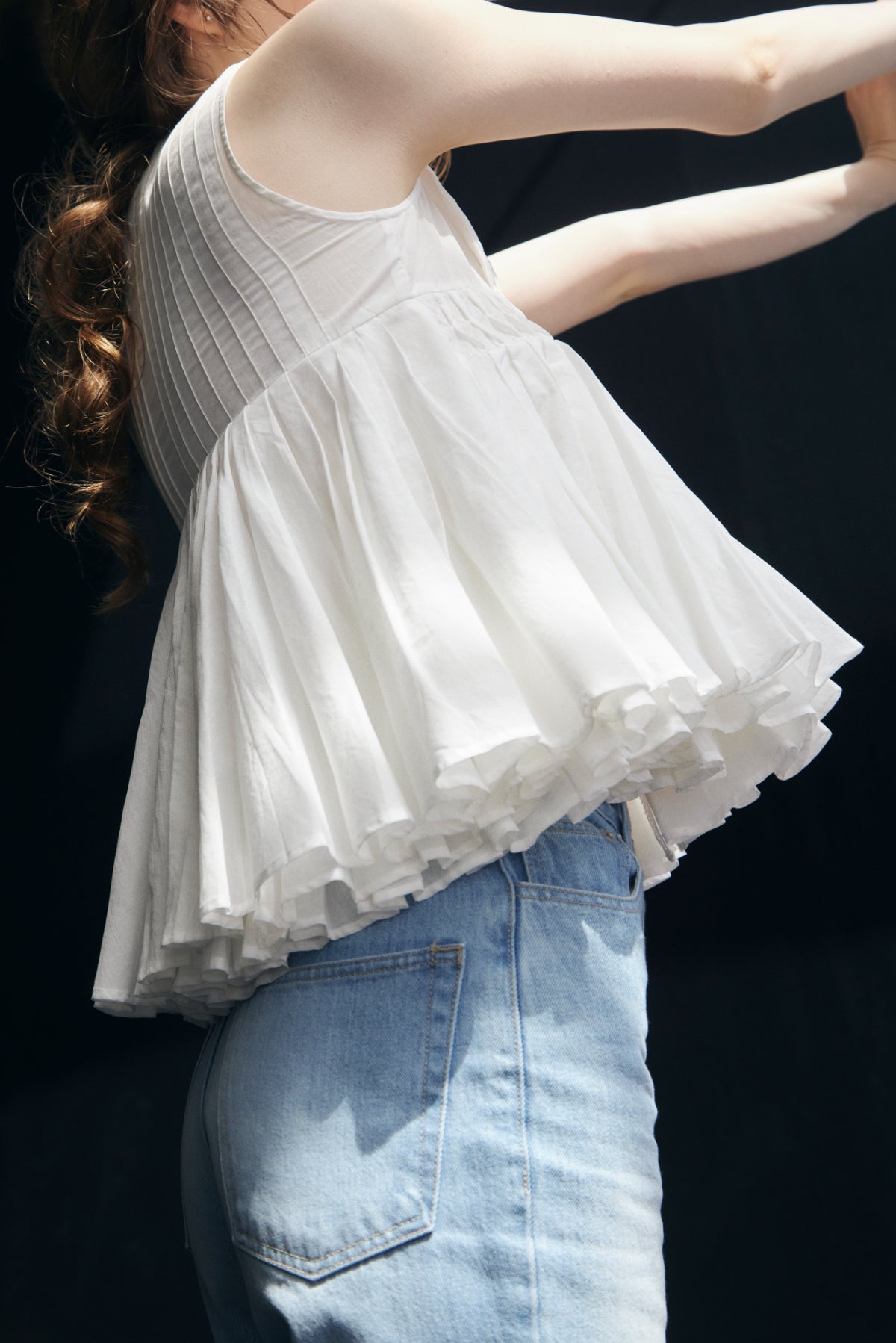 Cotton Tiered Volume Blouse