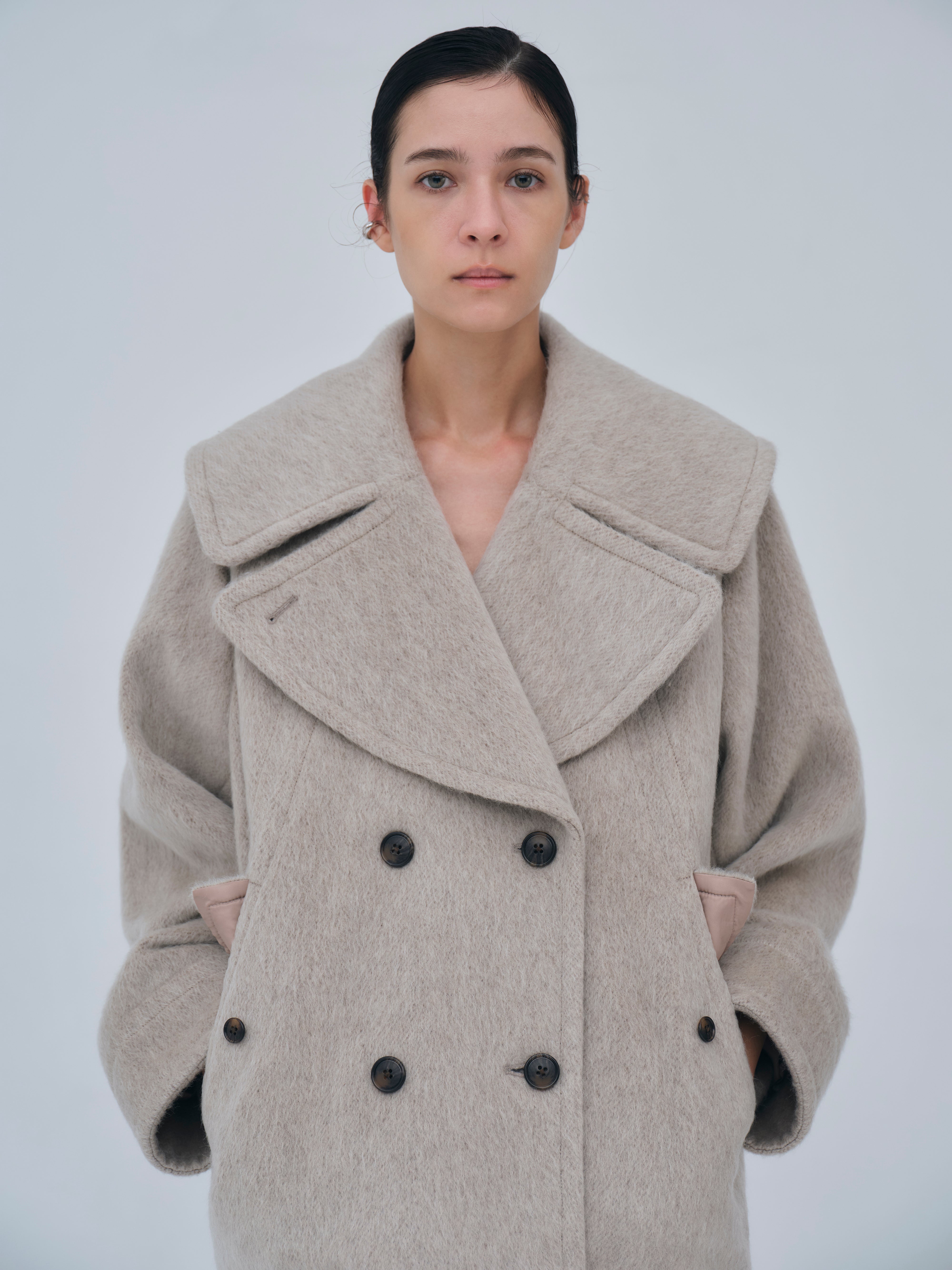 Signature Wide Lapel Mid Coat