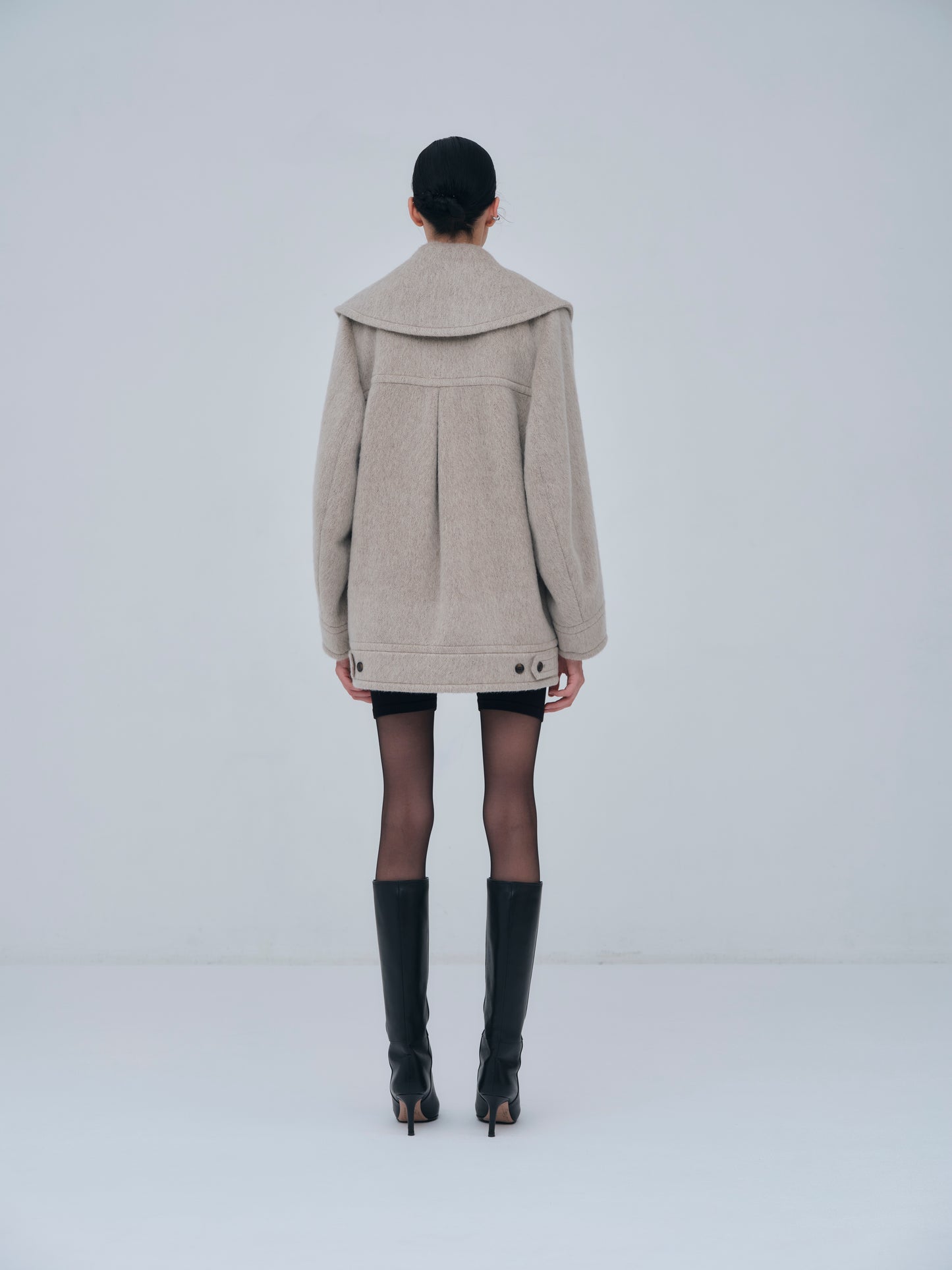 Signature Wide Lapel Mid Coat