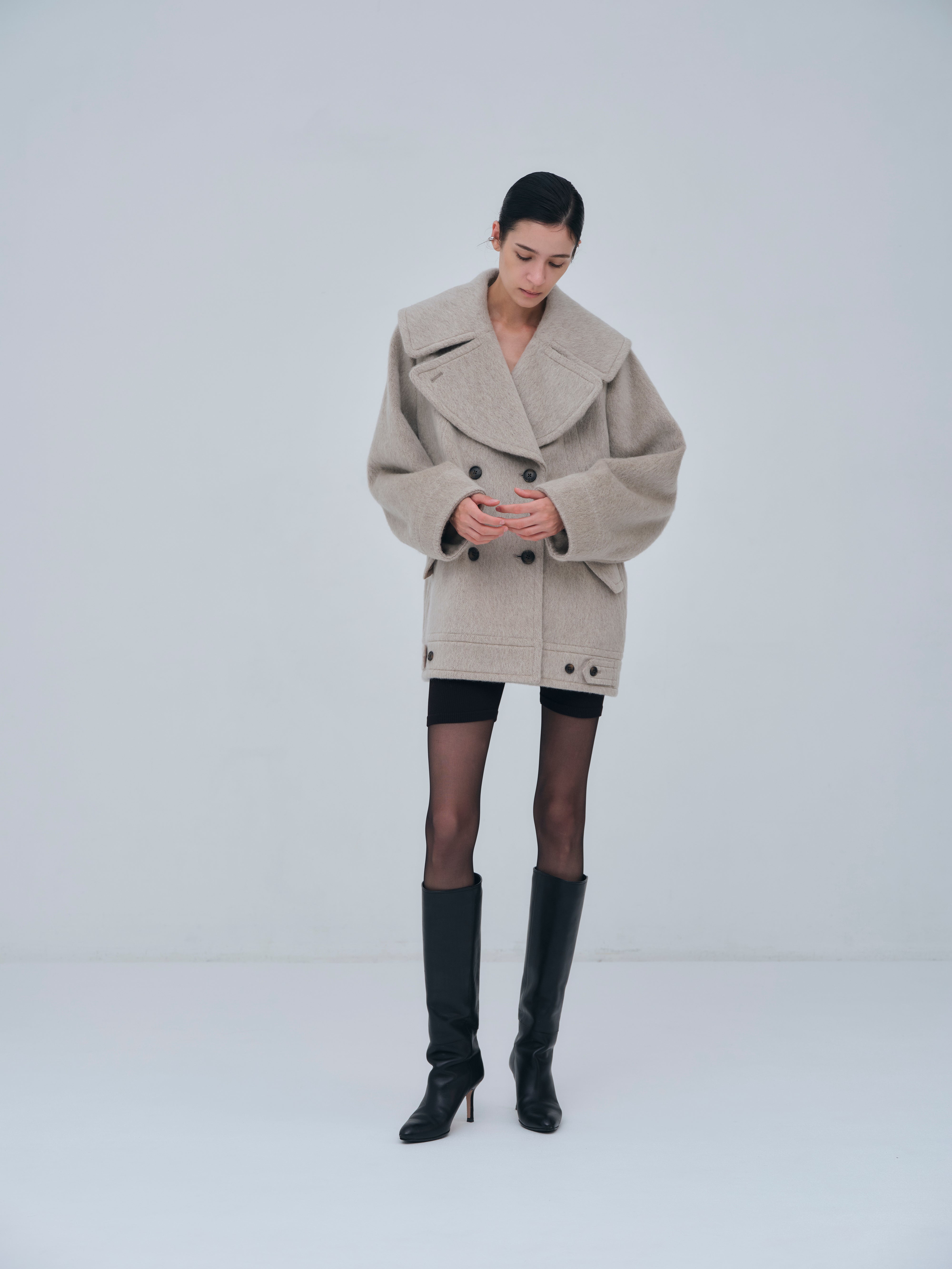 Signature Wide Lapel Mid Coat