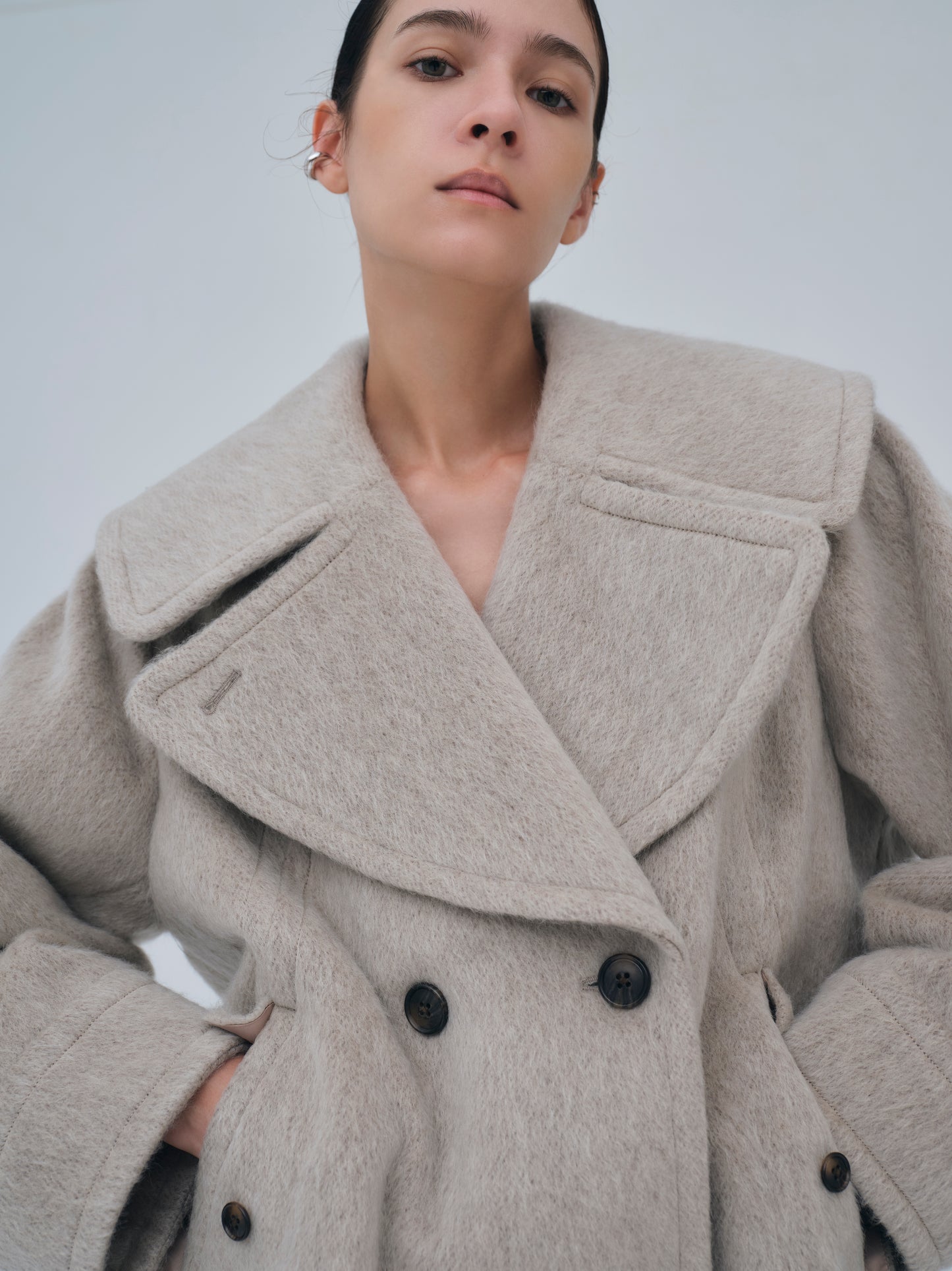 Signature Wide Lapel Mid Coat