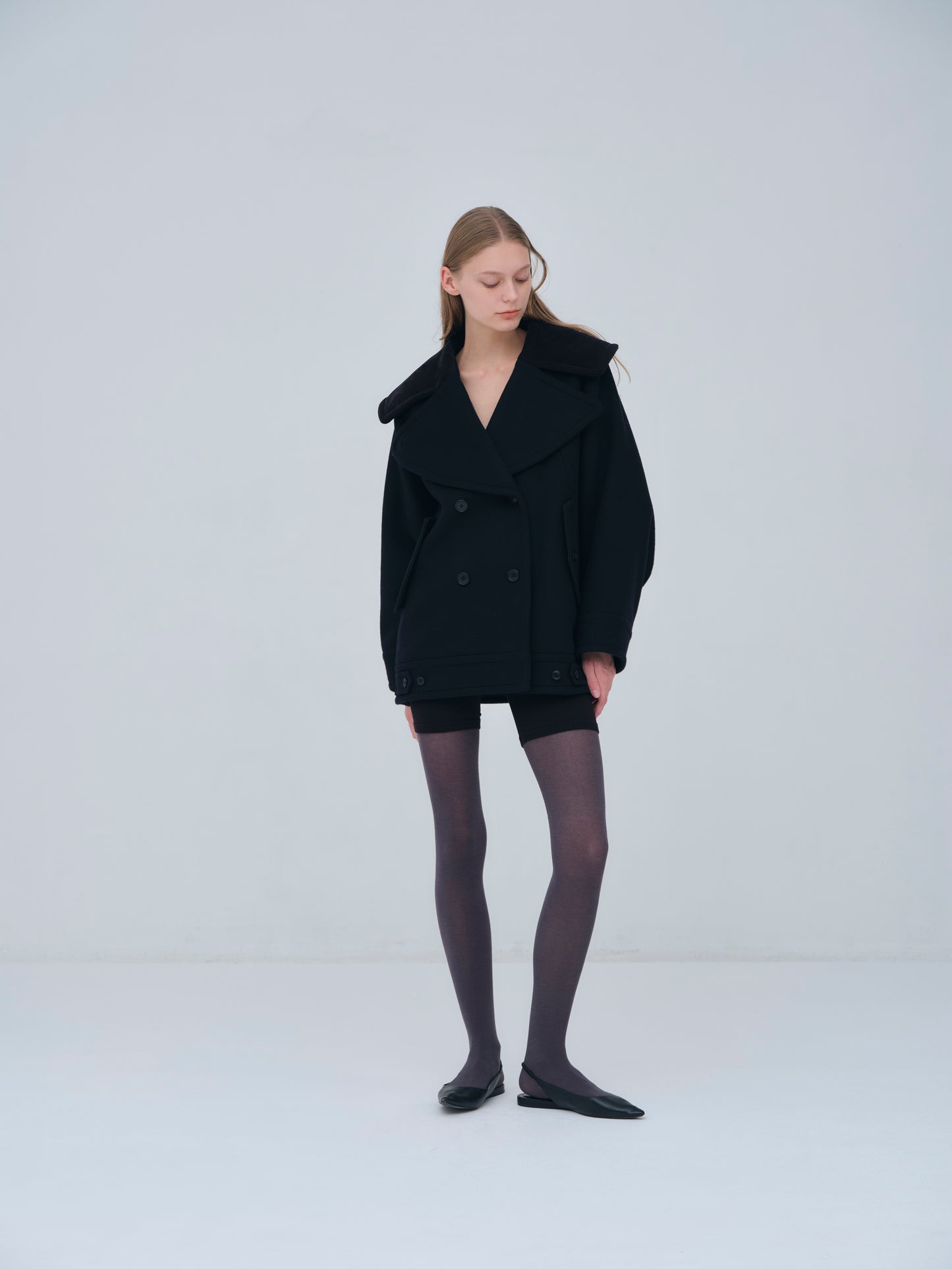 Signature Wide Lapel Mid Coat
