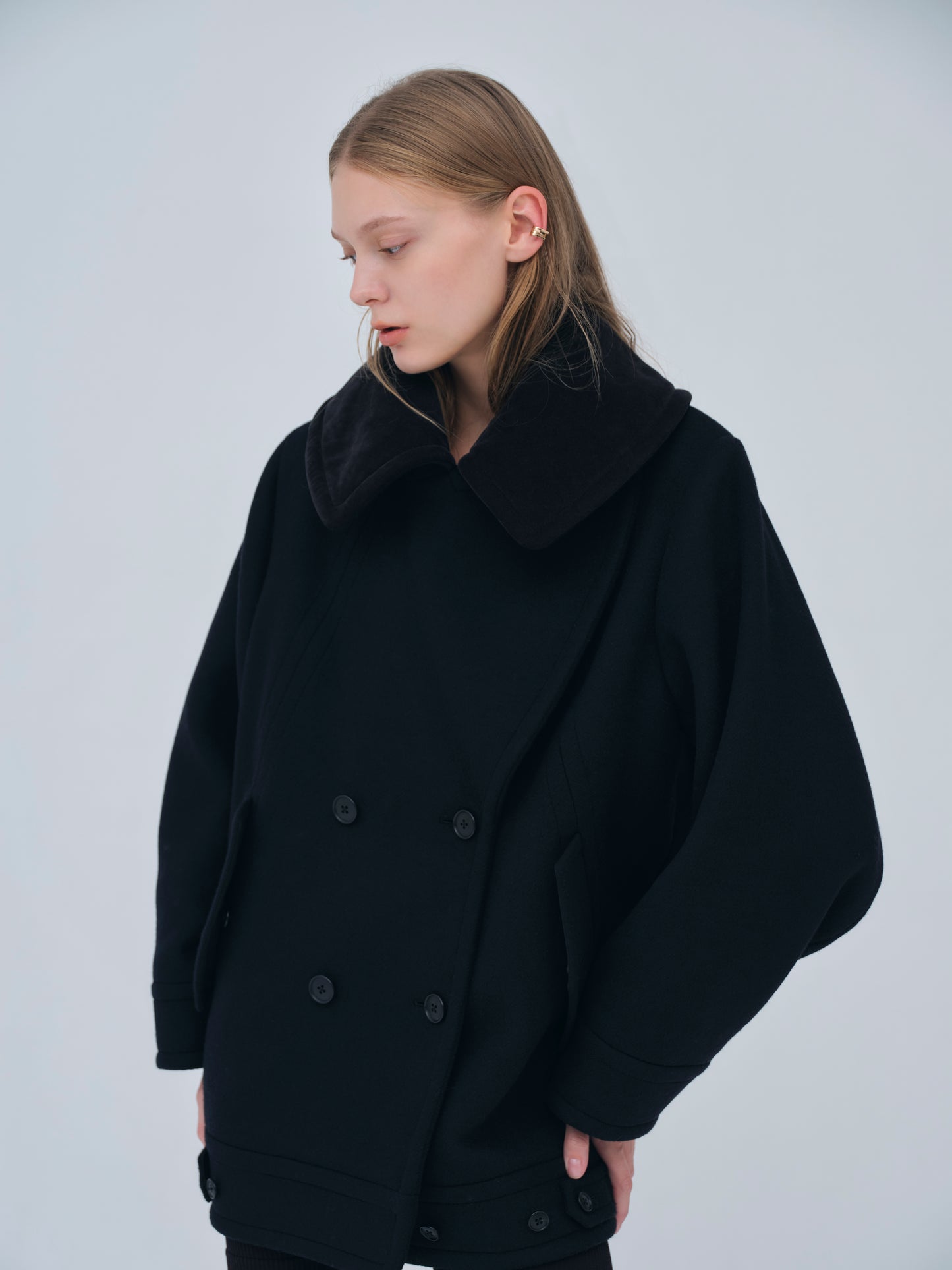 Signature Wide Lapel Mid Coat