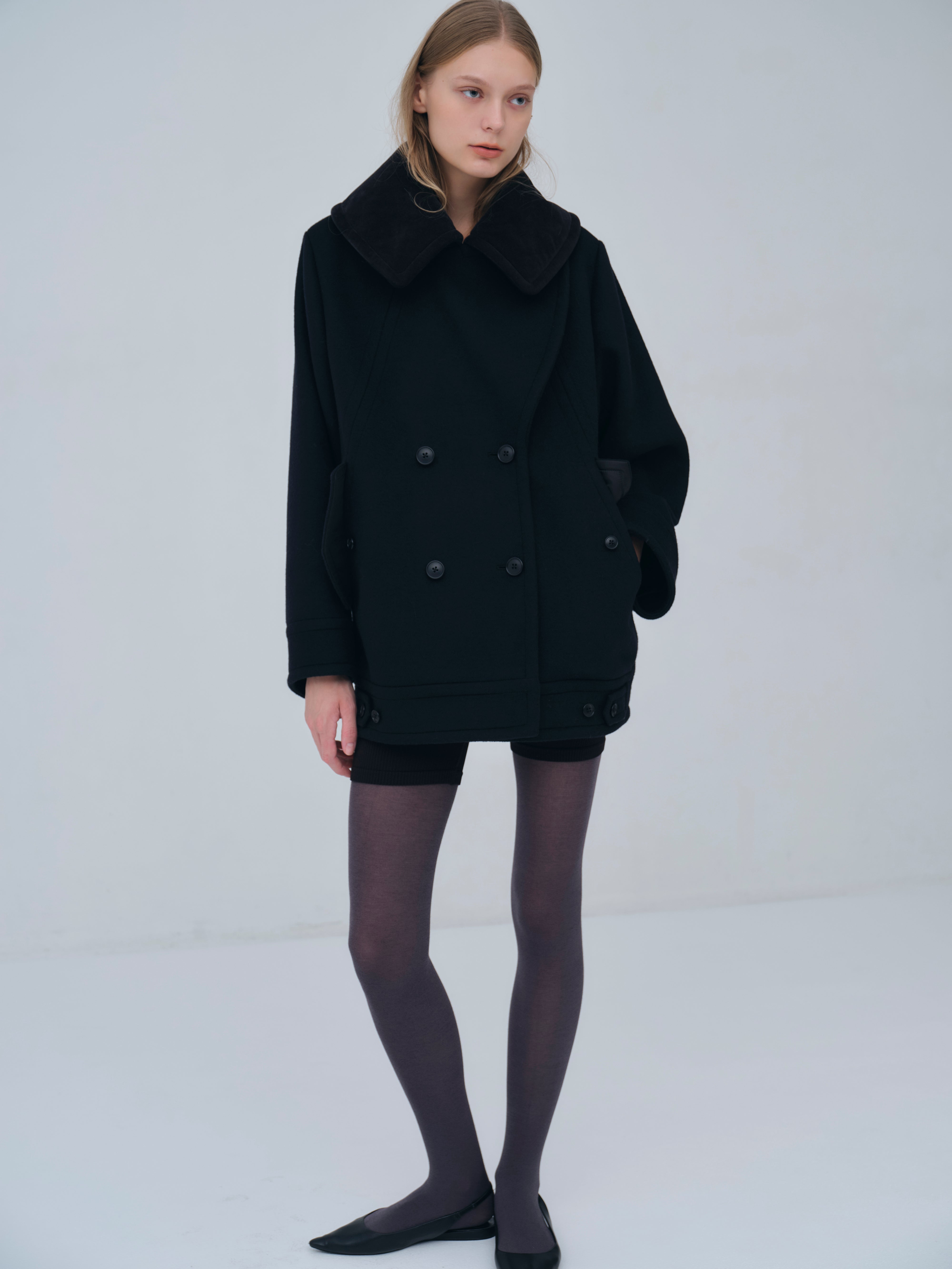 Signature Wide Lapel Mid Coat