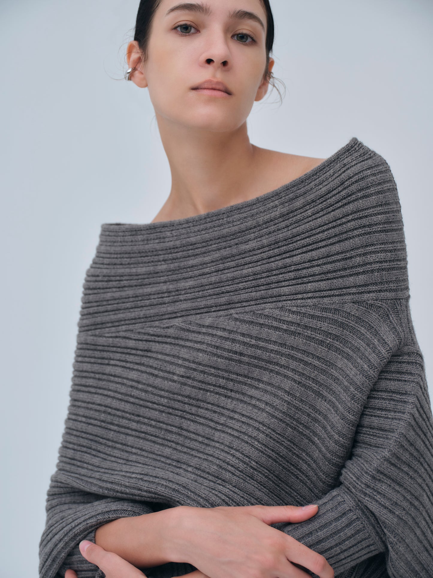 Panel Rib Wool Knit Tops