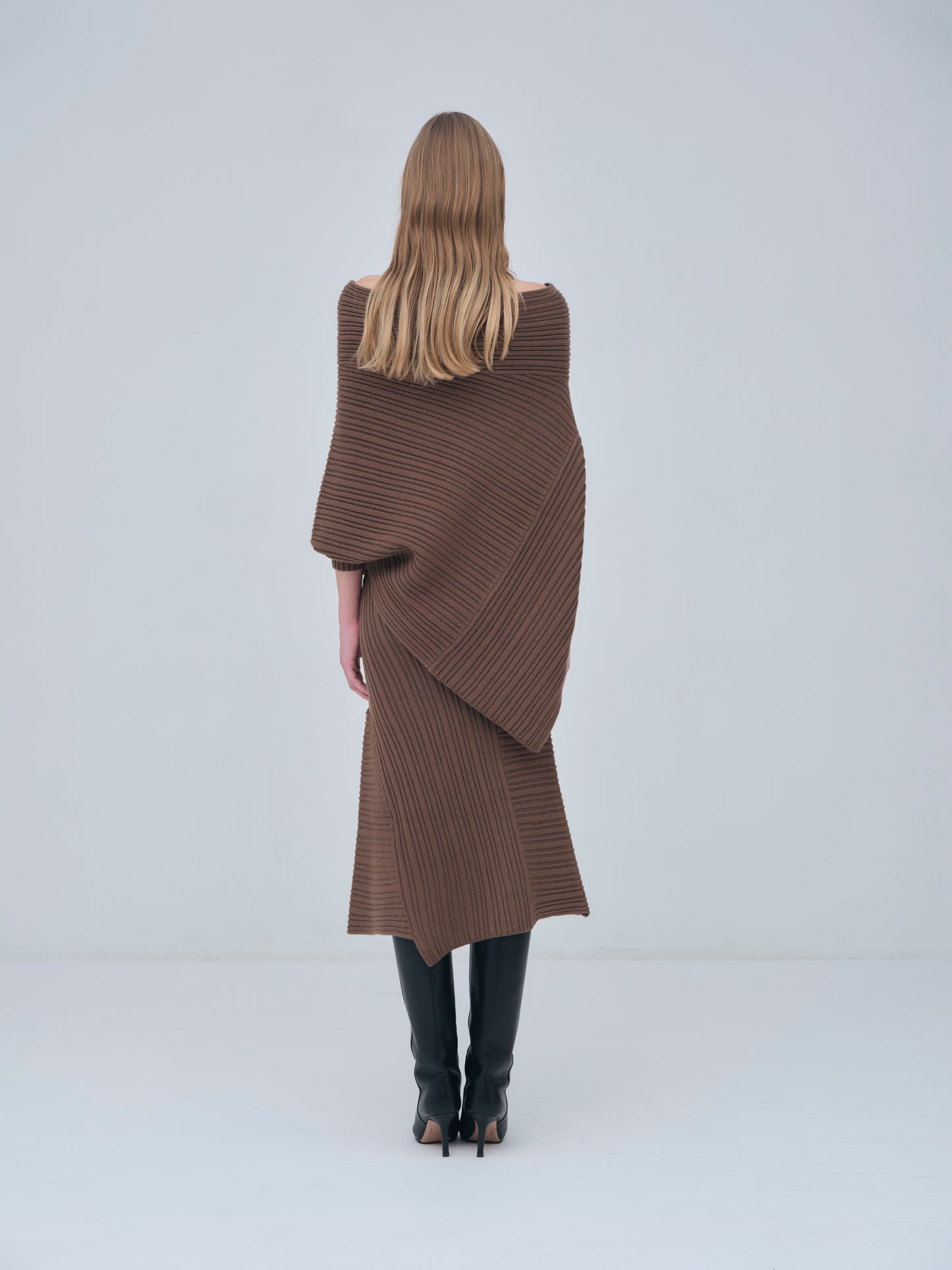Panel Rib Wool Knit Skirt