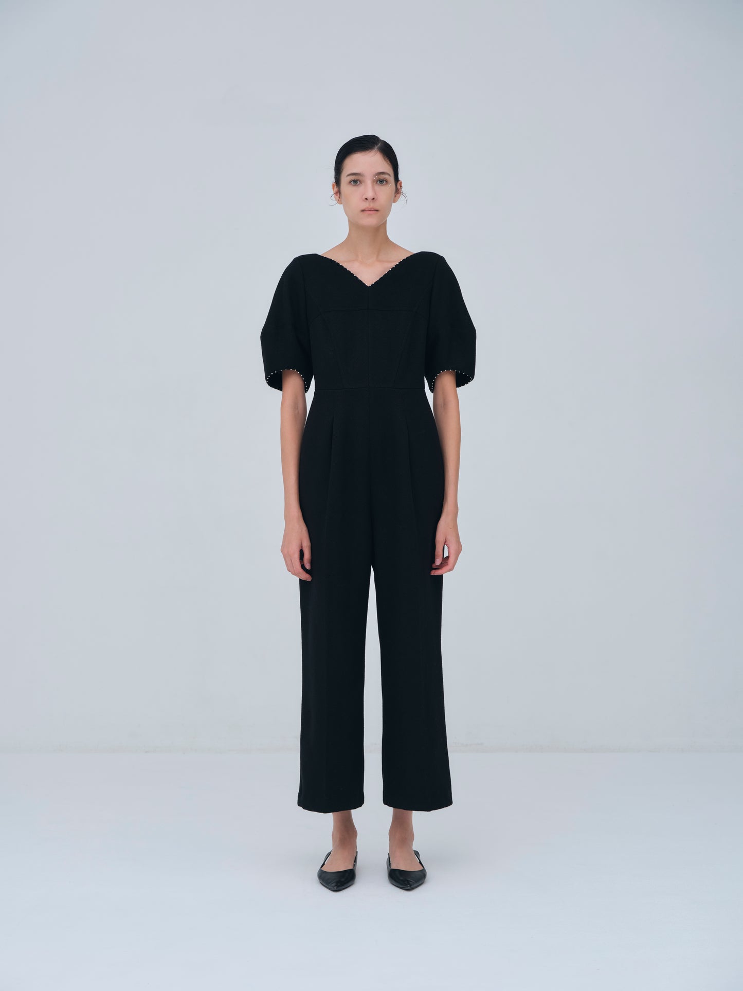 Pearl Trim Wool Combinaison