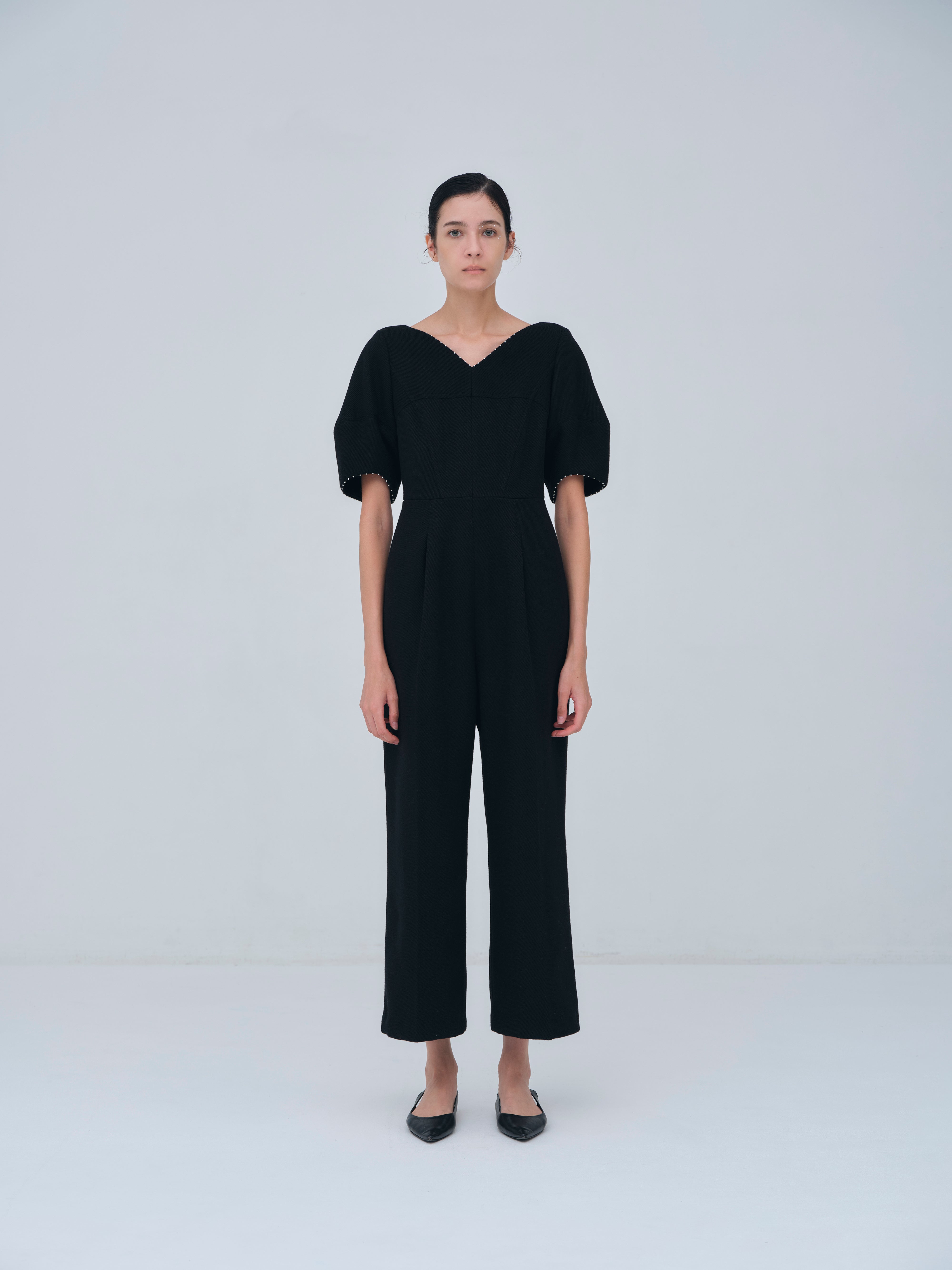 Pearl Trim Wool Combinaison