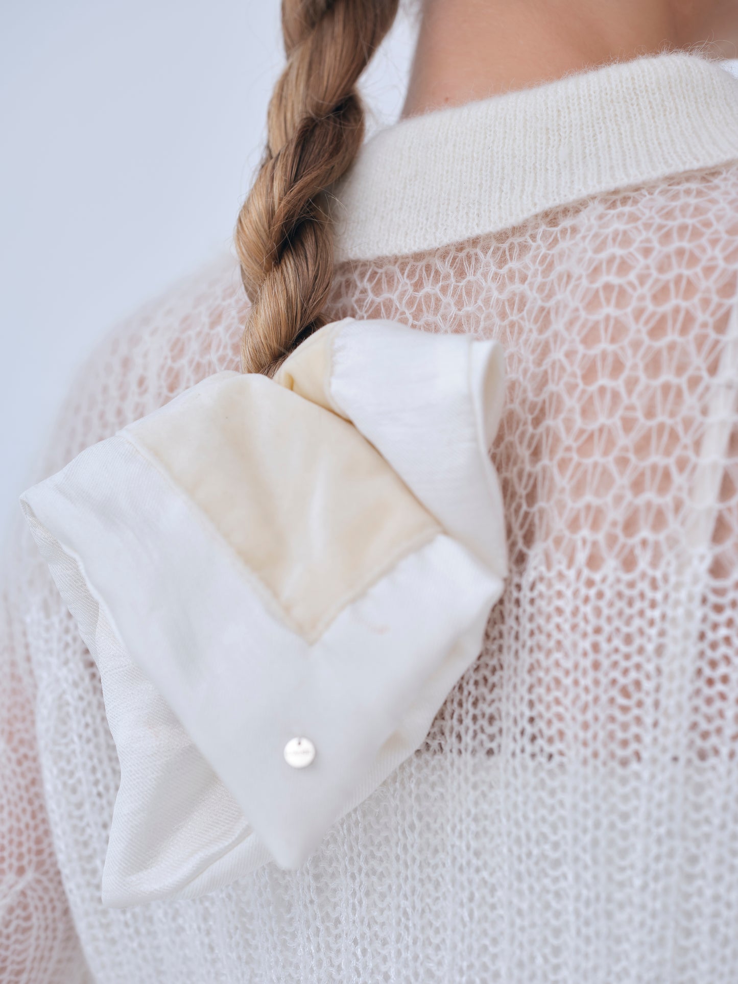 Sequin Sheer Polo Knit