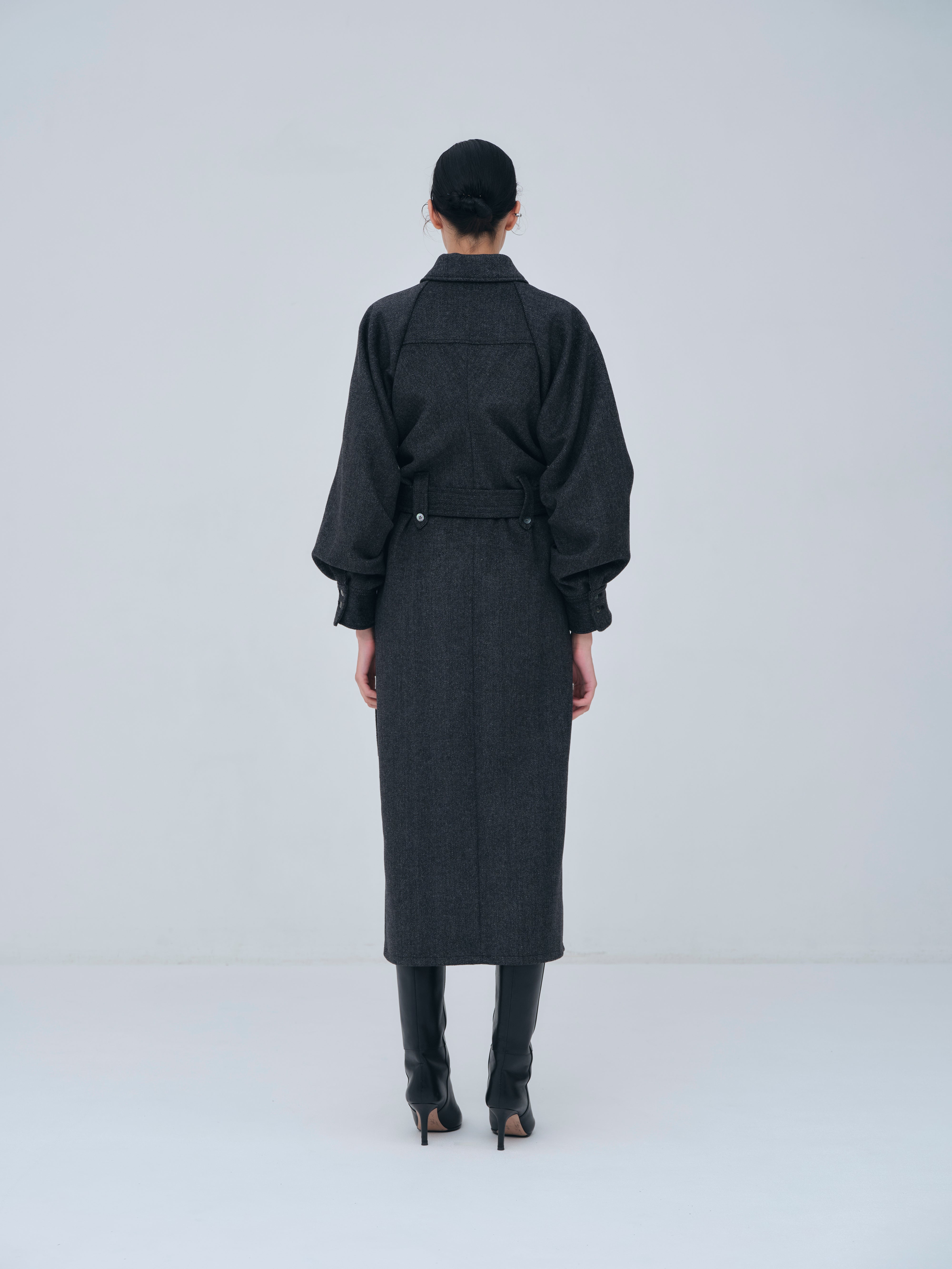 Belted Wool Shirt Dress