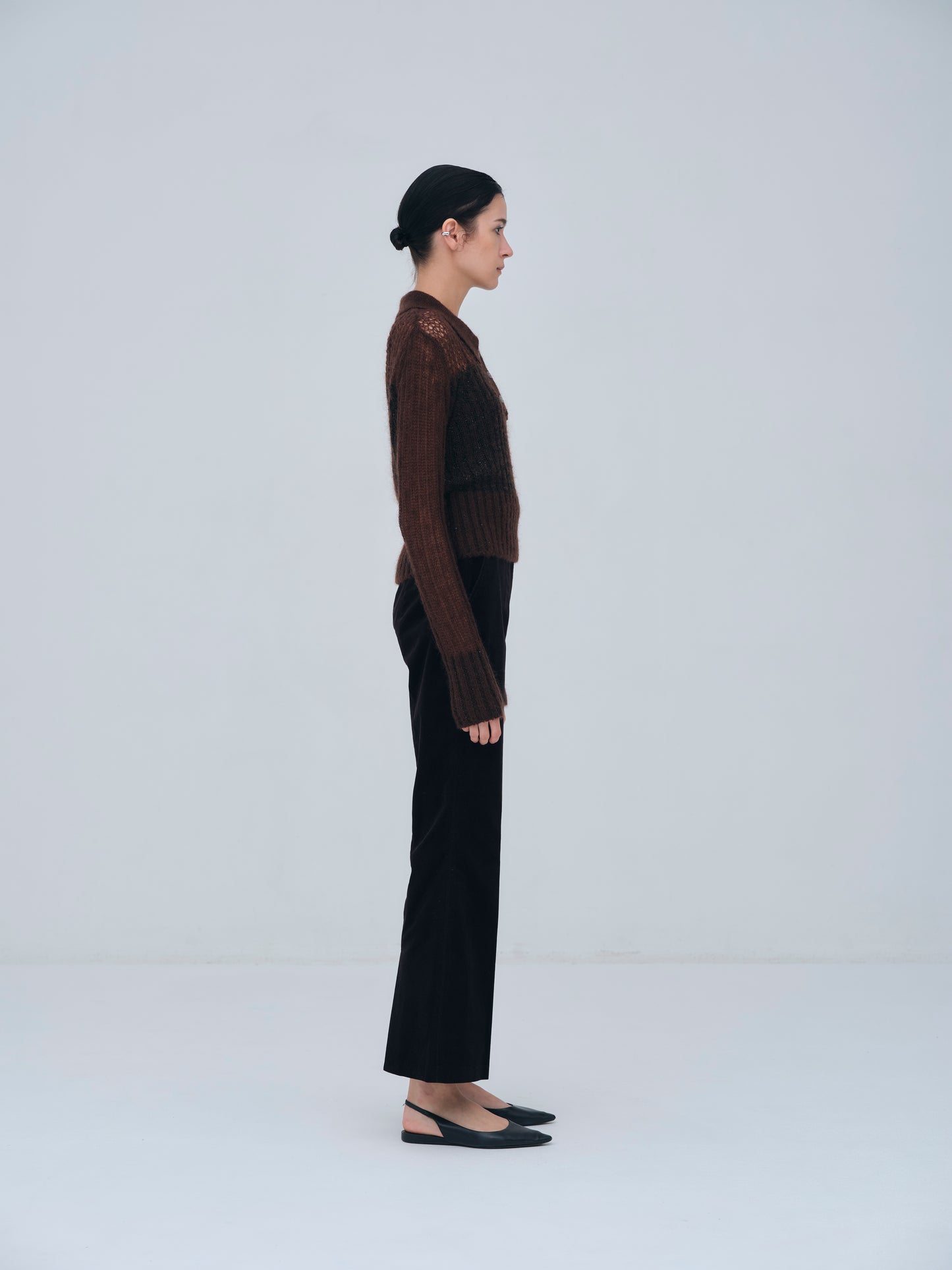 Sequin Sheer Polo Knit