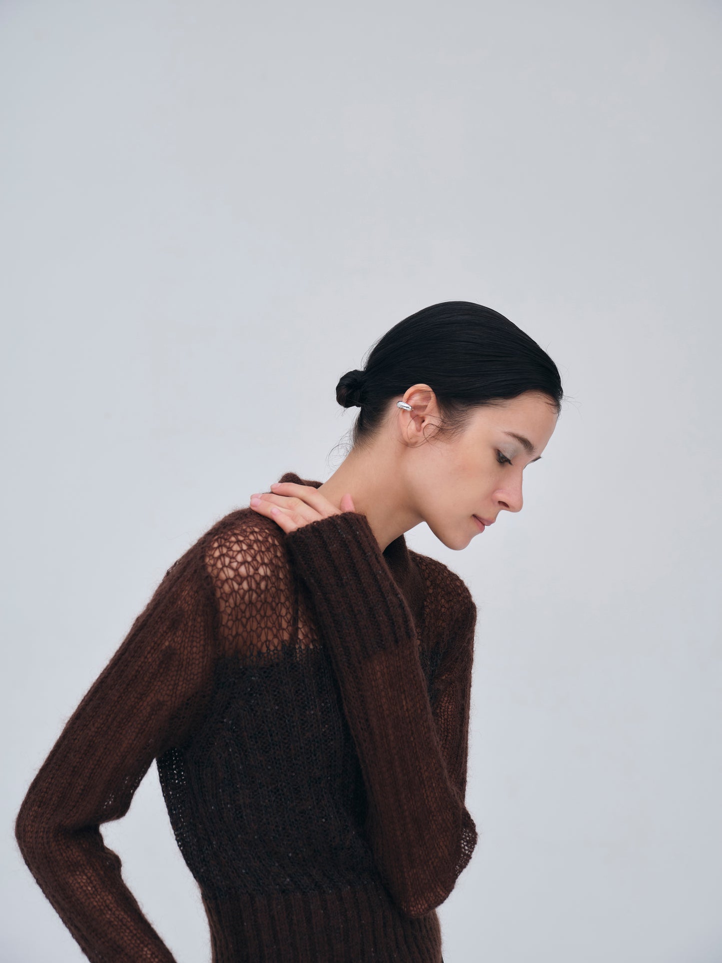 Sequin Sheer Polo Knit
