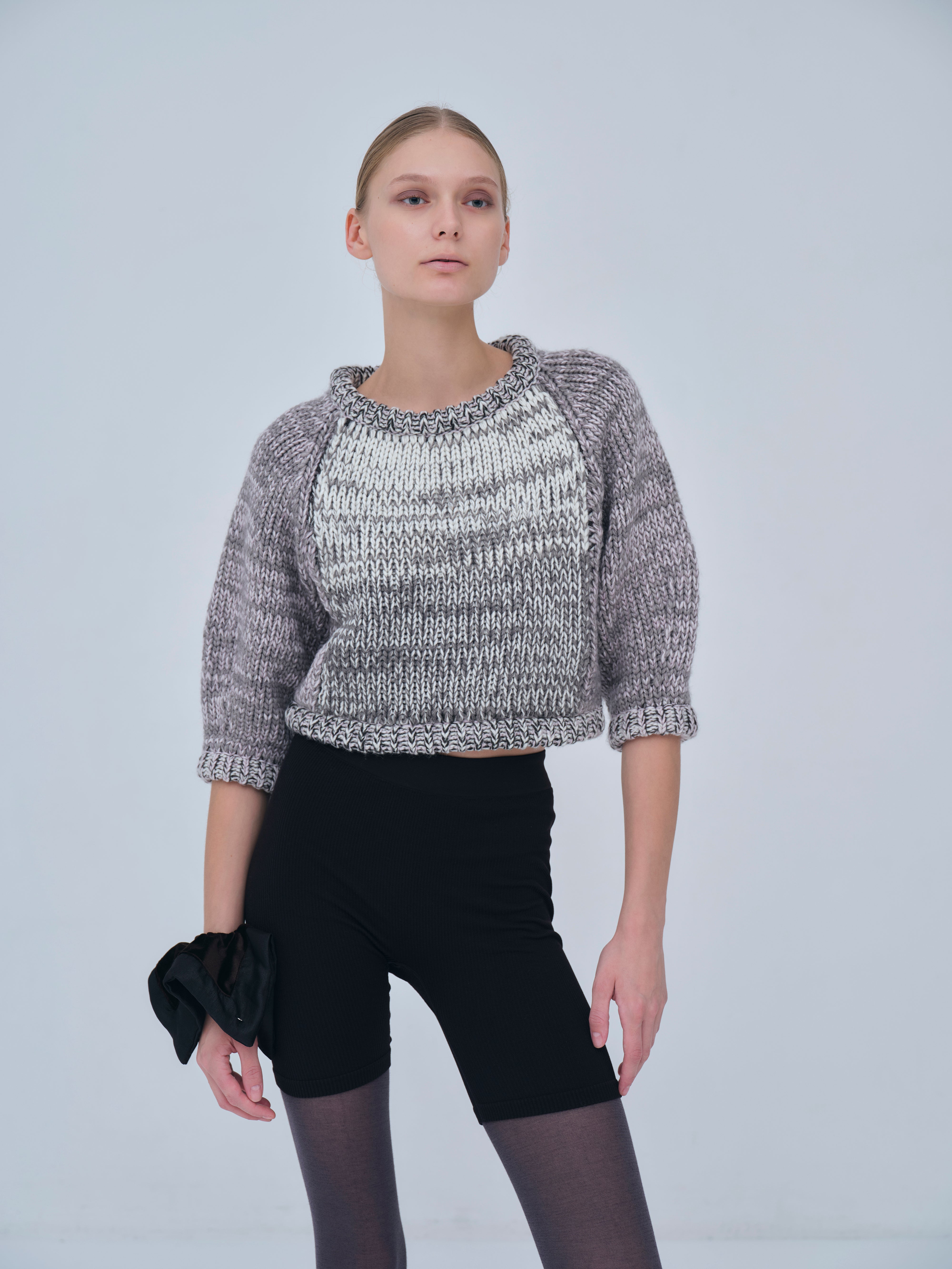 Compact Melange Knit Tops