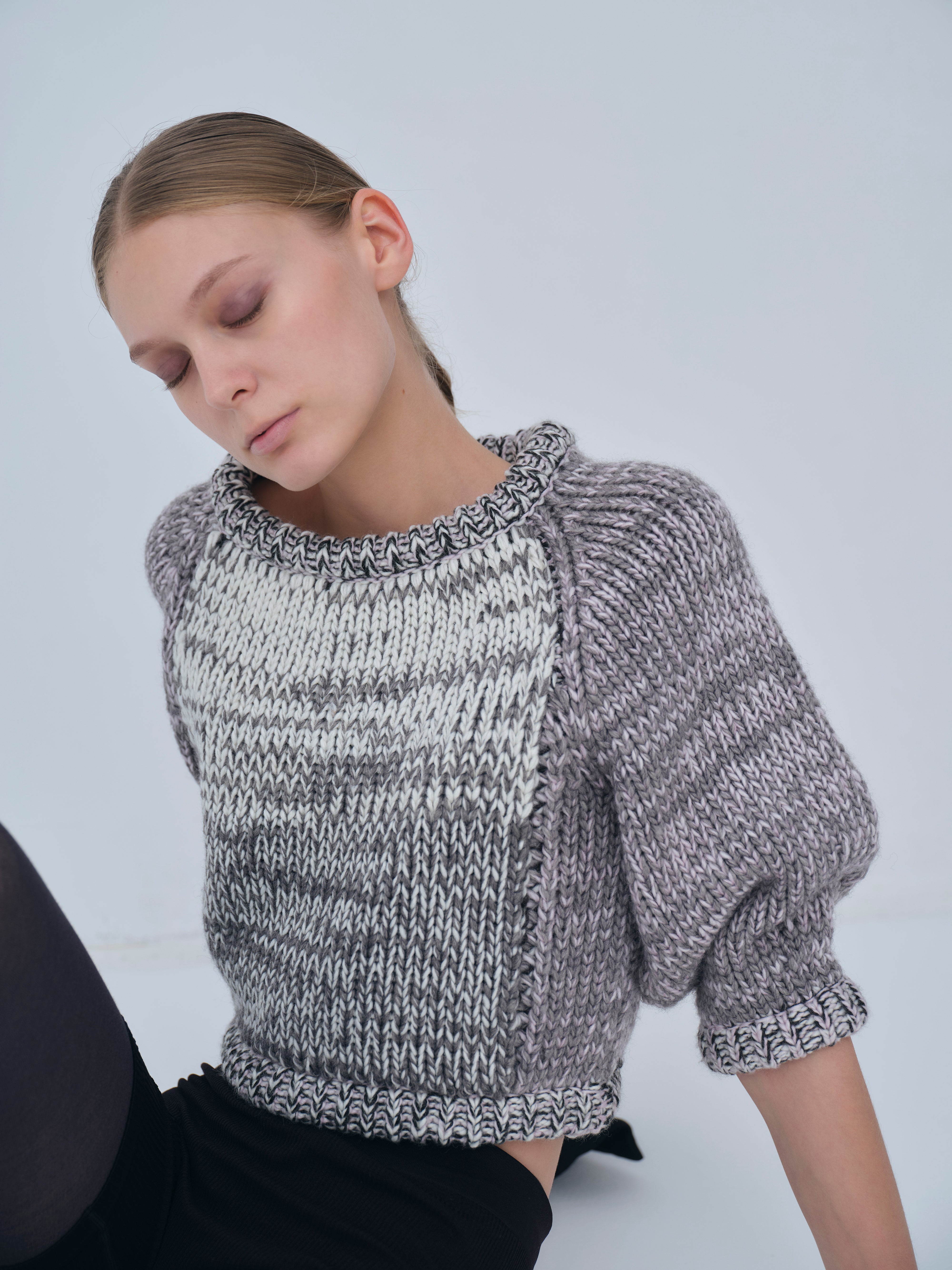 Compact Melange Knit Tops
