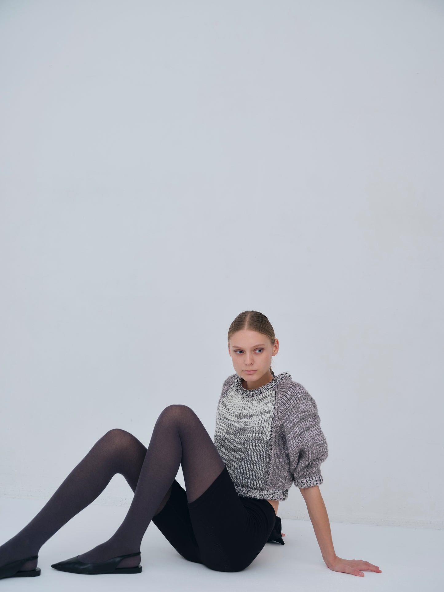 Compact Melange Knit Tops