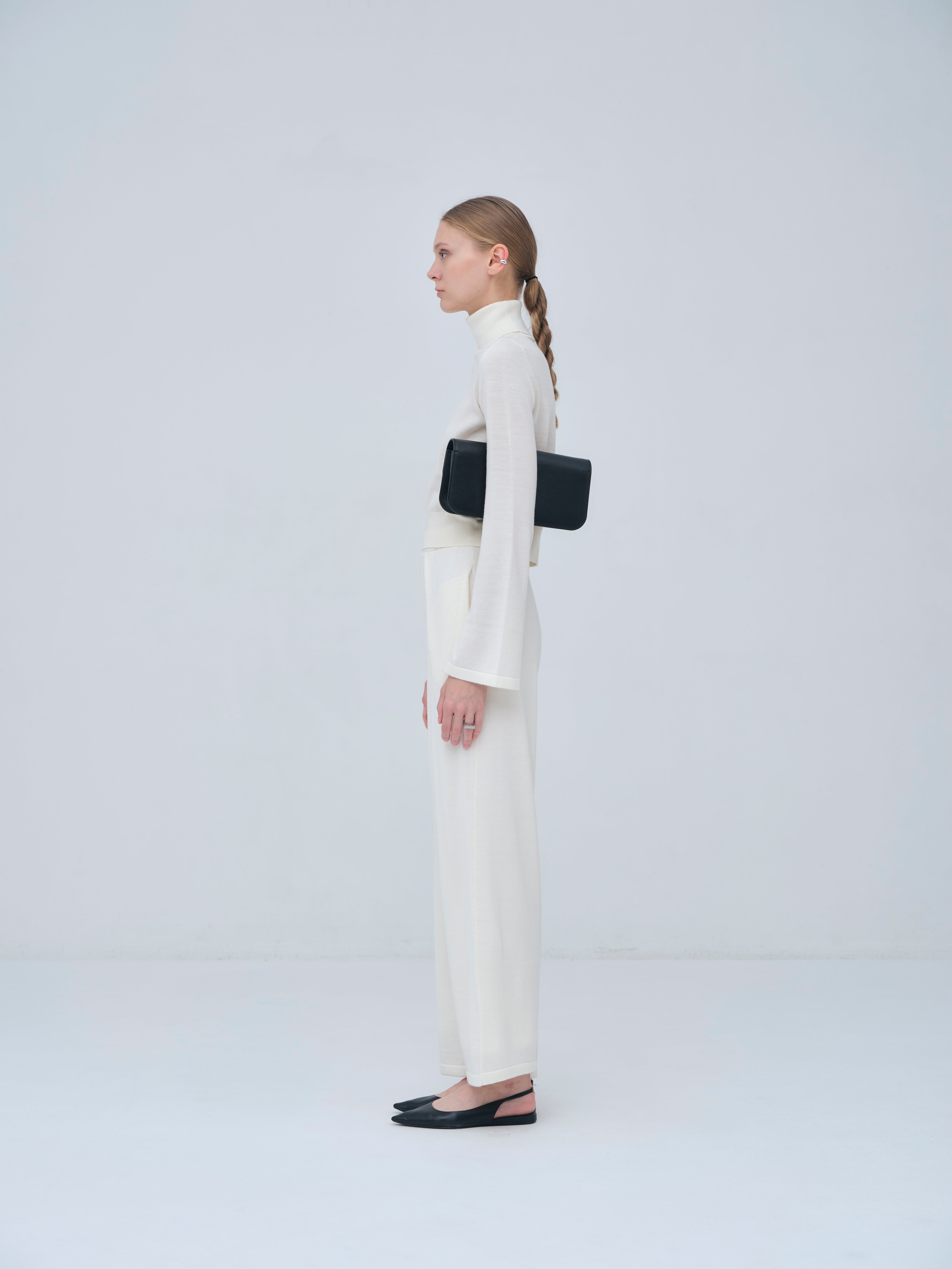 Structured Tuck Wide Pants