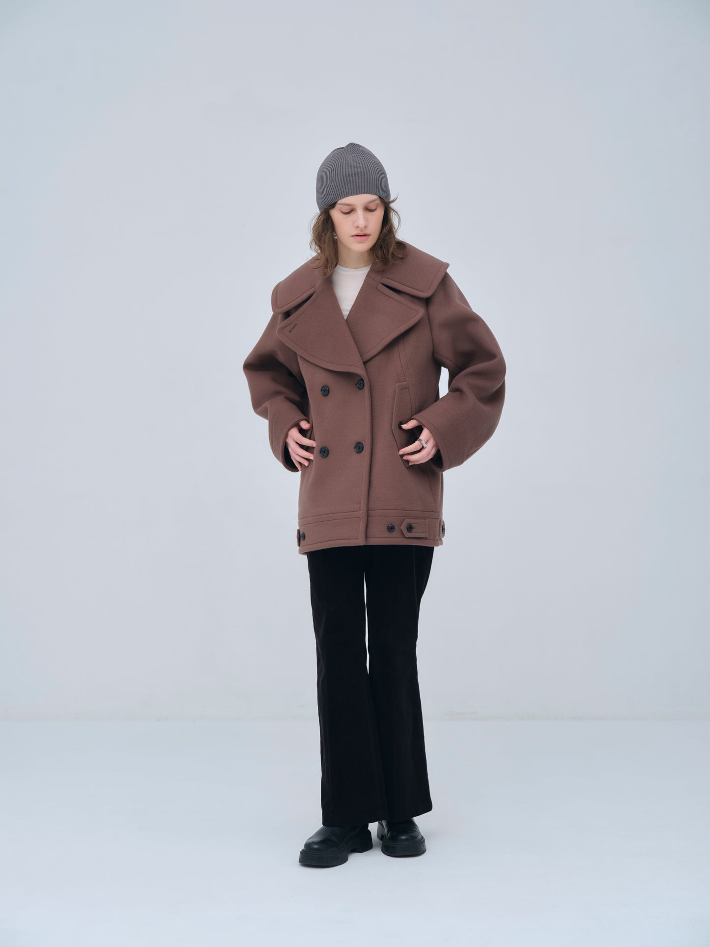 Signature Wide Lapel Mid Coat
