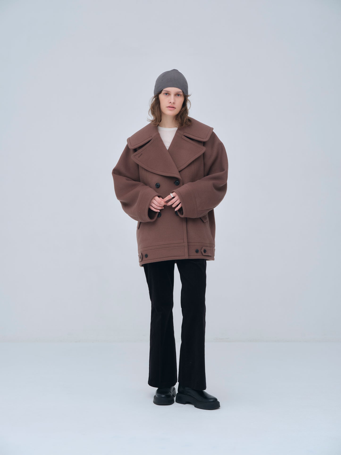 Signature Wide Lapel Mid Coat