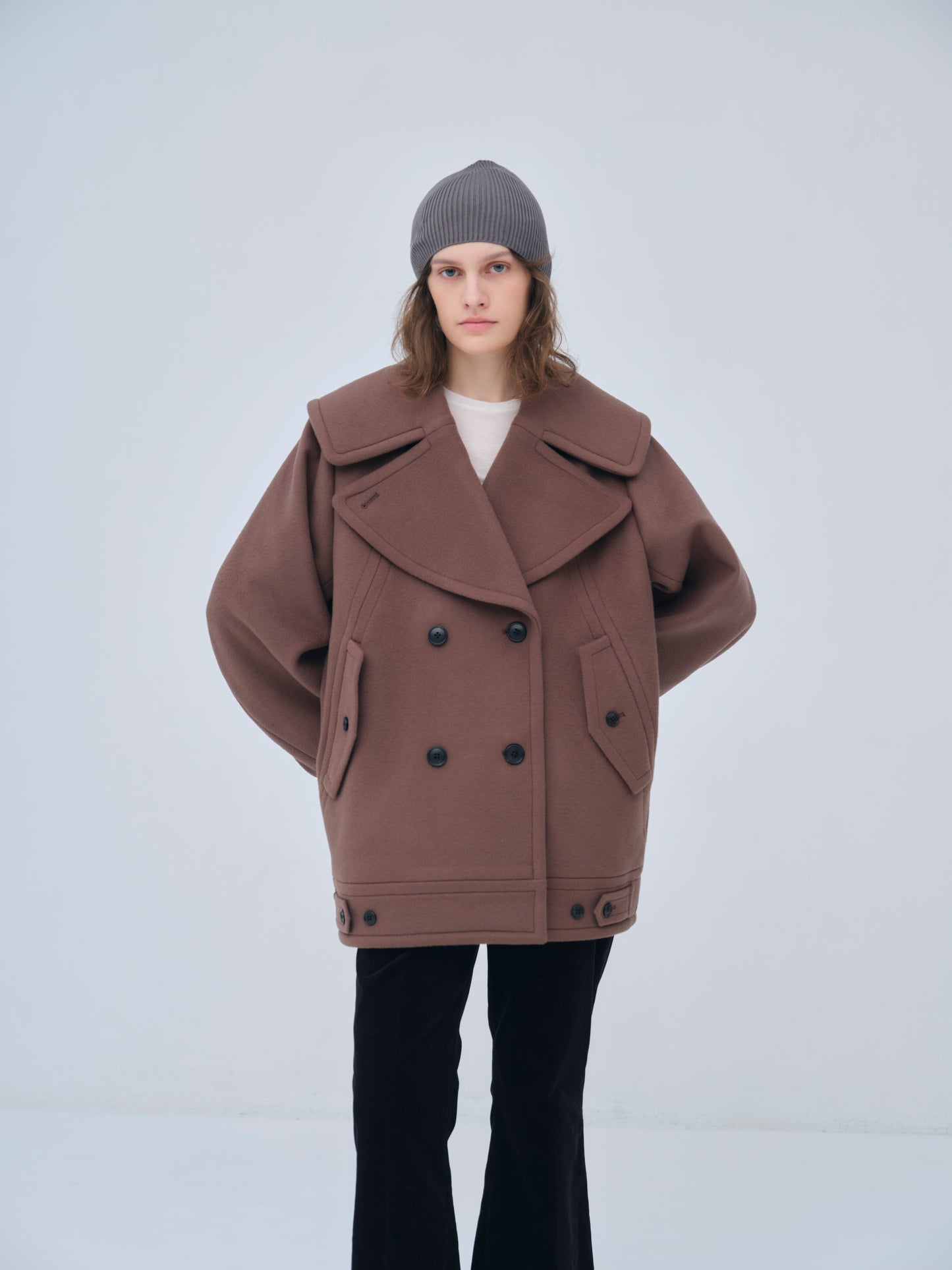 Signature Wide Lapel Mid Coat